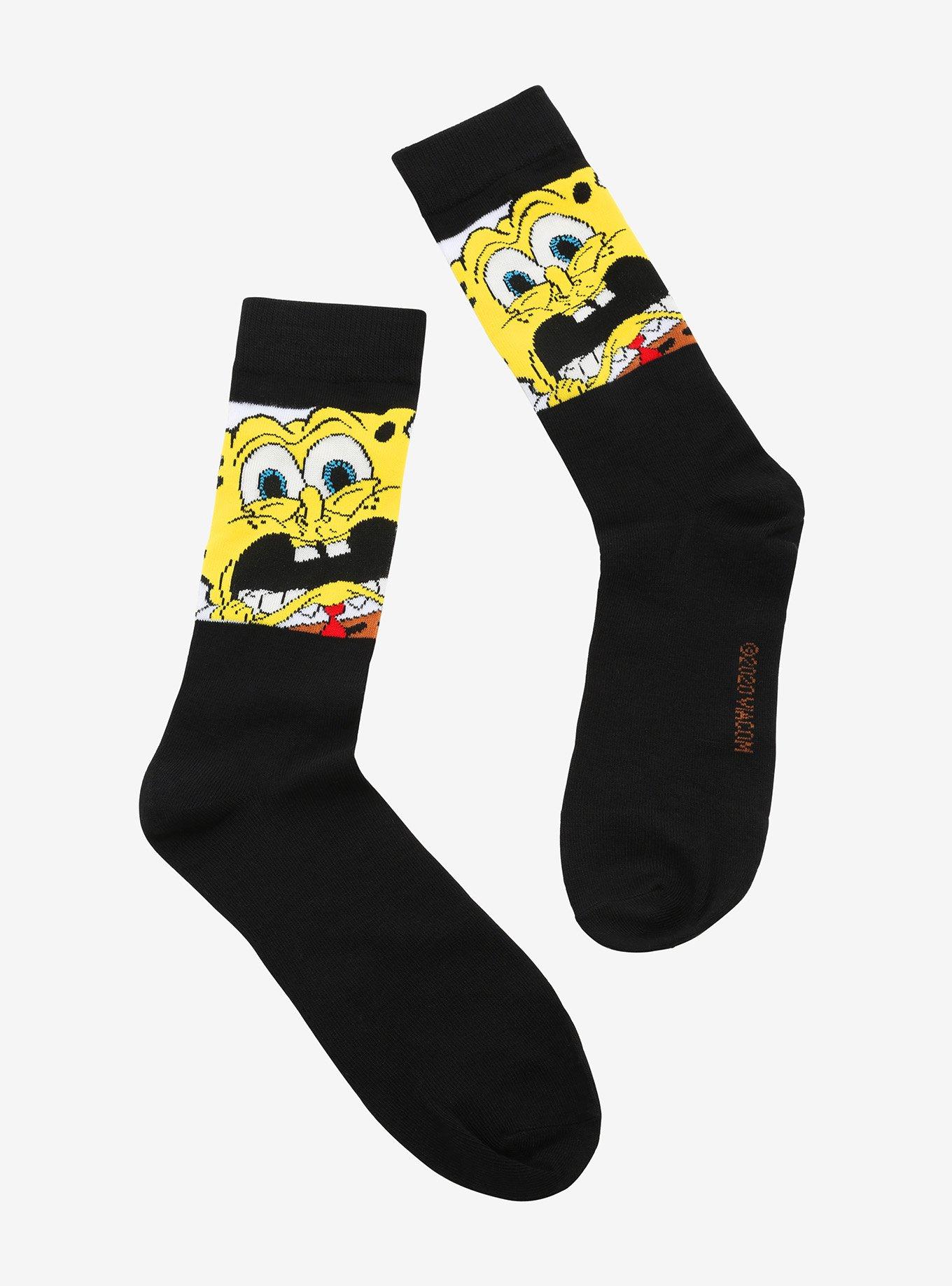 SpongeBob SquarePants Glow-In-The-Dark Crew Socks, , hi-res