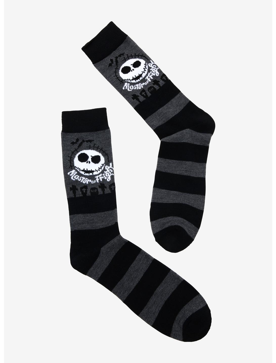 The Nightmare Before Christmas Jack Stripe Crew Socks, , hi-res