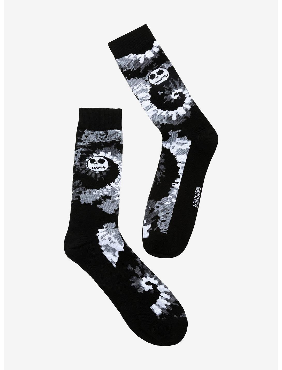 The Nightmare Before Christmas Jack Spiral Tie-Dye Crew Socks, , hi-res
