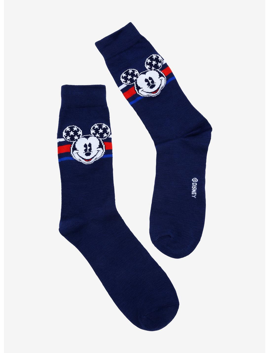 Disney Mickey Mouse Red White Blue Crew Socks, , hi-res