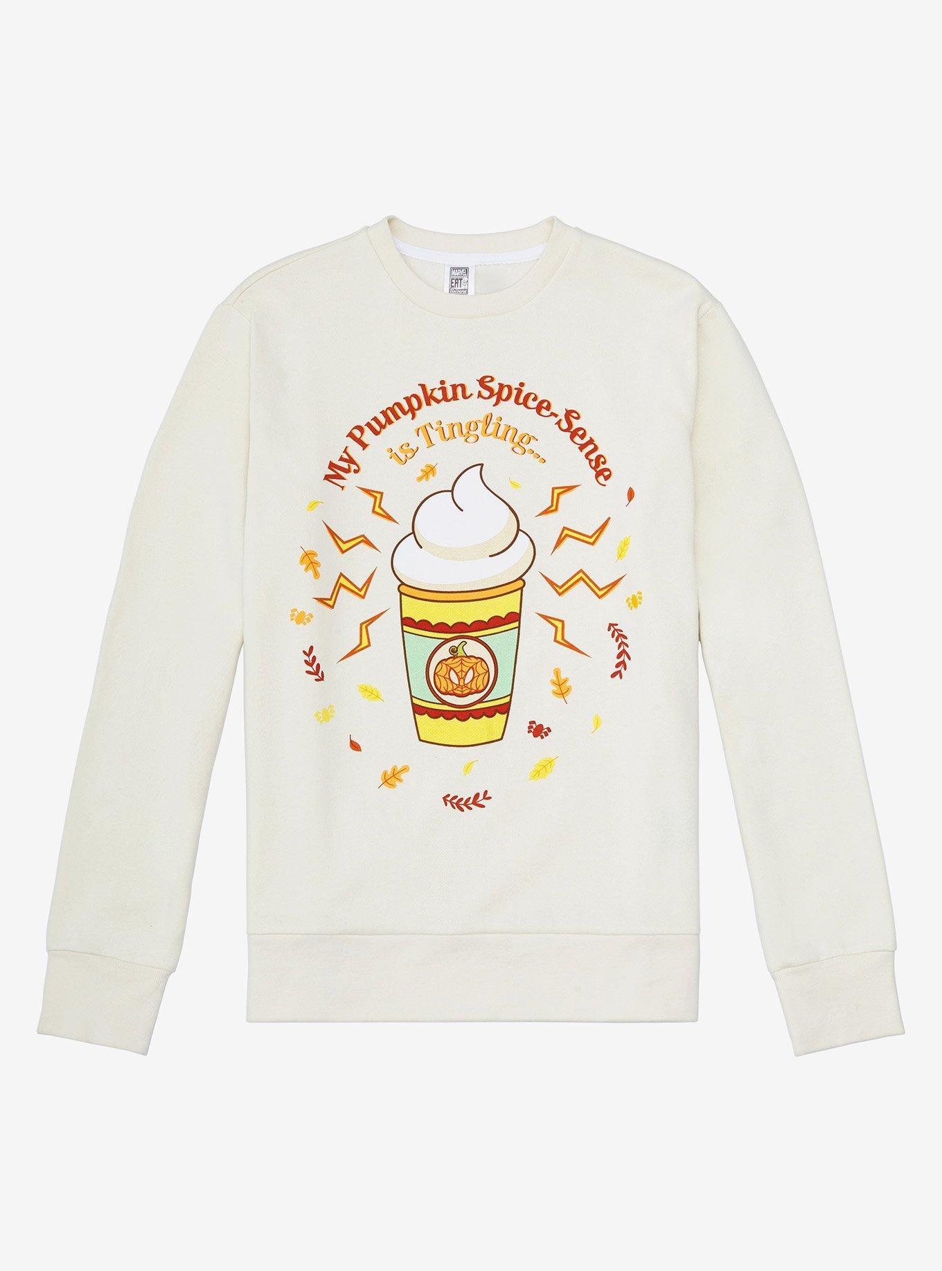 Marvel Spider-Man Pumpkin Spice-Sense Crewneck - BoxLunch Exclusive, CREAM, hi-res