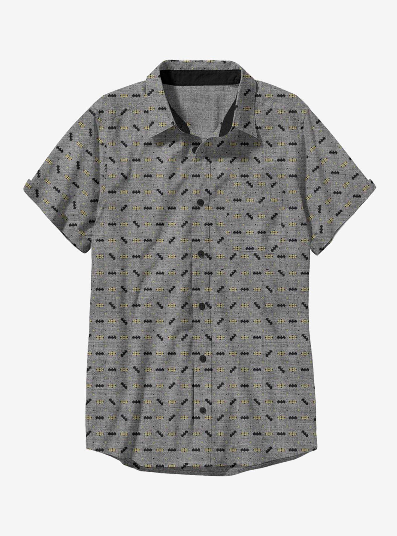 DC Comics Batman Logo Woven Button-Up, MULTI, hi-res