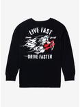 Our Universe Disney One Hundred and One Dalmatians Cruella De Vil Live Fast Long Sleeve T-Shirt - BoxLunch Exclusive, BLACK, hi-res