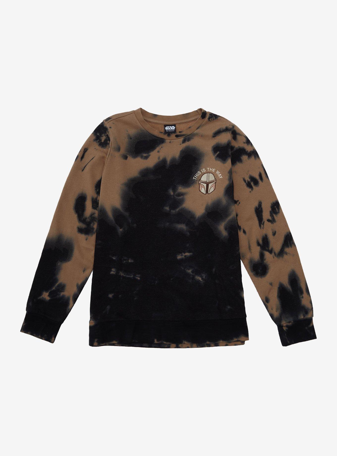 Her Universe Star Wars The Mandalorian This is the Way Women's Tie-Dye Crewneck - BoxLunch Exclusive, BLACK, hi-res