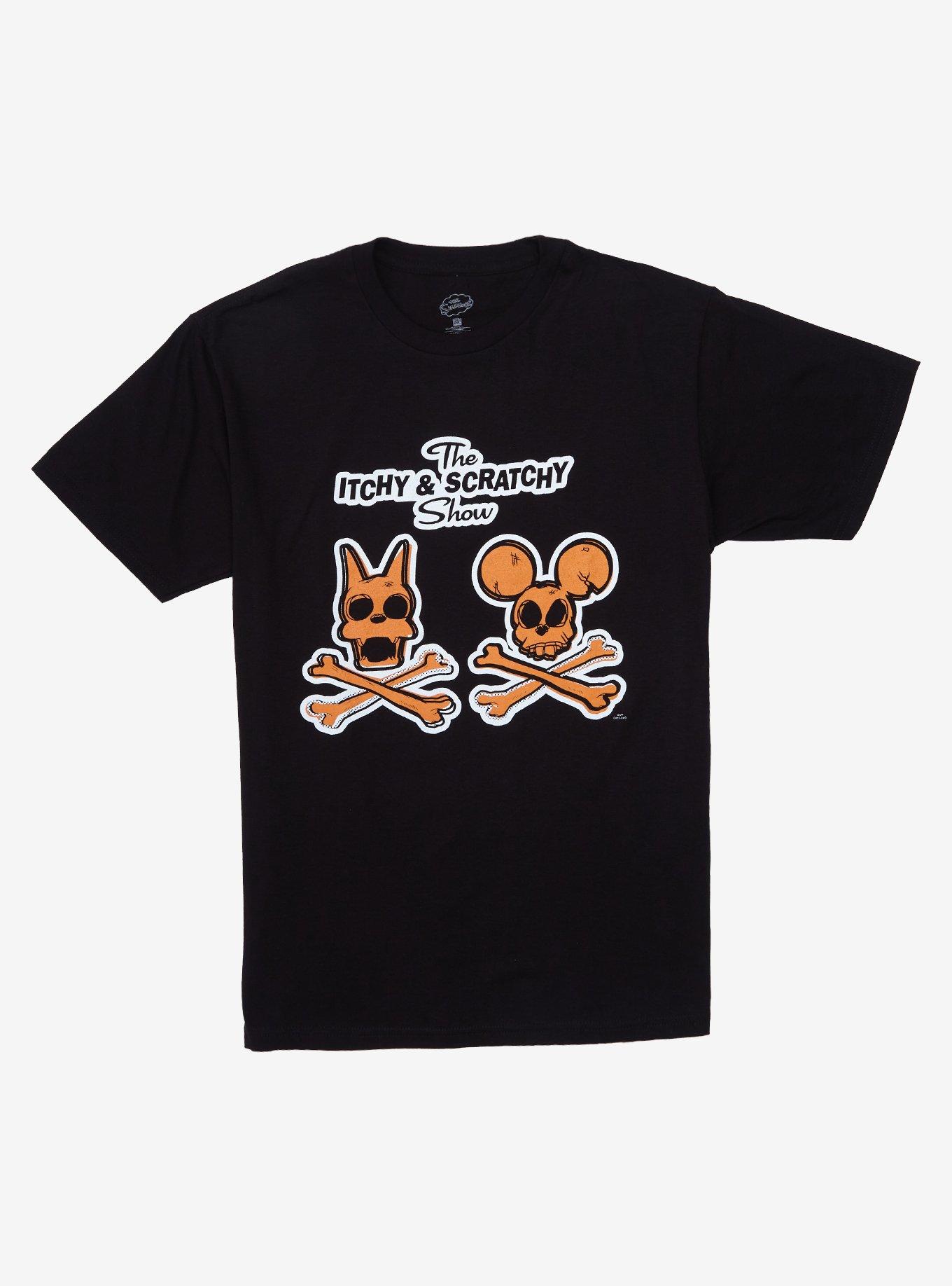 The Simpsons The Itchy & Scratchy Show Skulls T-Shirt, MULTI, hi-res