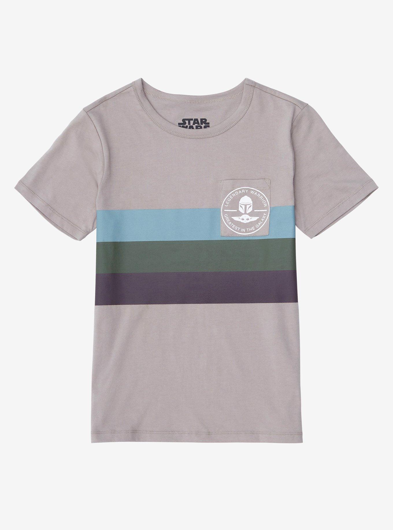 Our Universe The Mandalorian Panel Pocket Youth T-Shirt - BoxLunch Exclusive, GREY, hi-res
