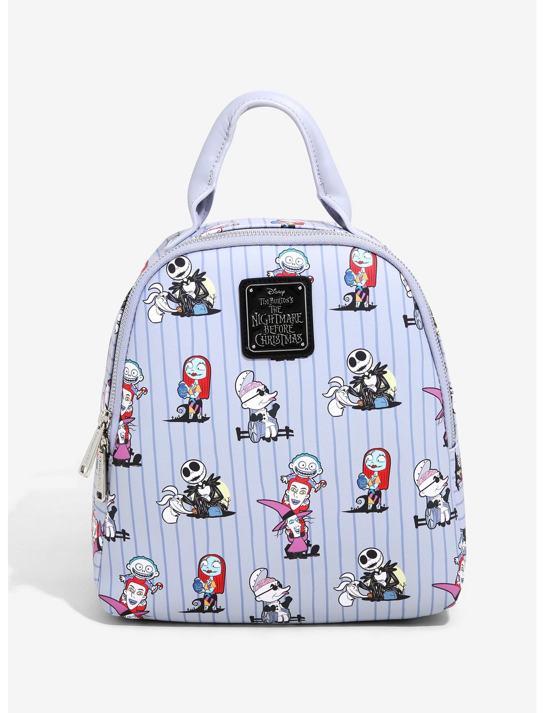 Loungefly Disney The Nightmare Before Christmas Cast Striped Mini Backpack - BoxLunch Exclusive, , hi-res
