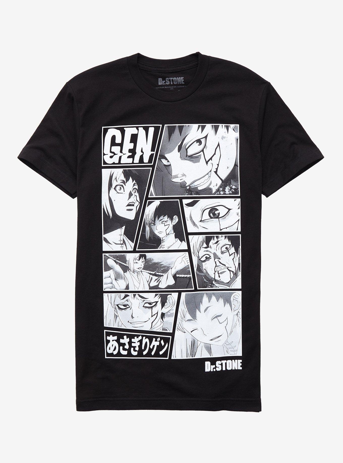 Dr. STONE Gen Black & White Panels T-Shirt, MULTI, hi-res