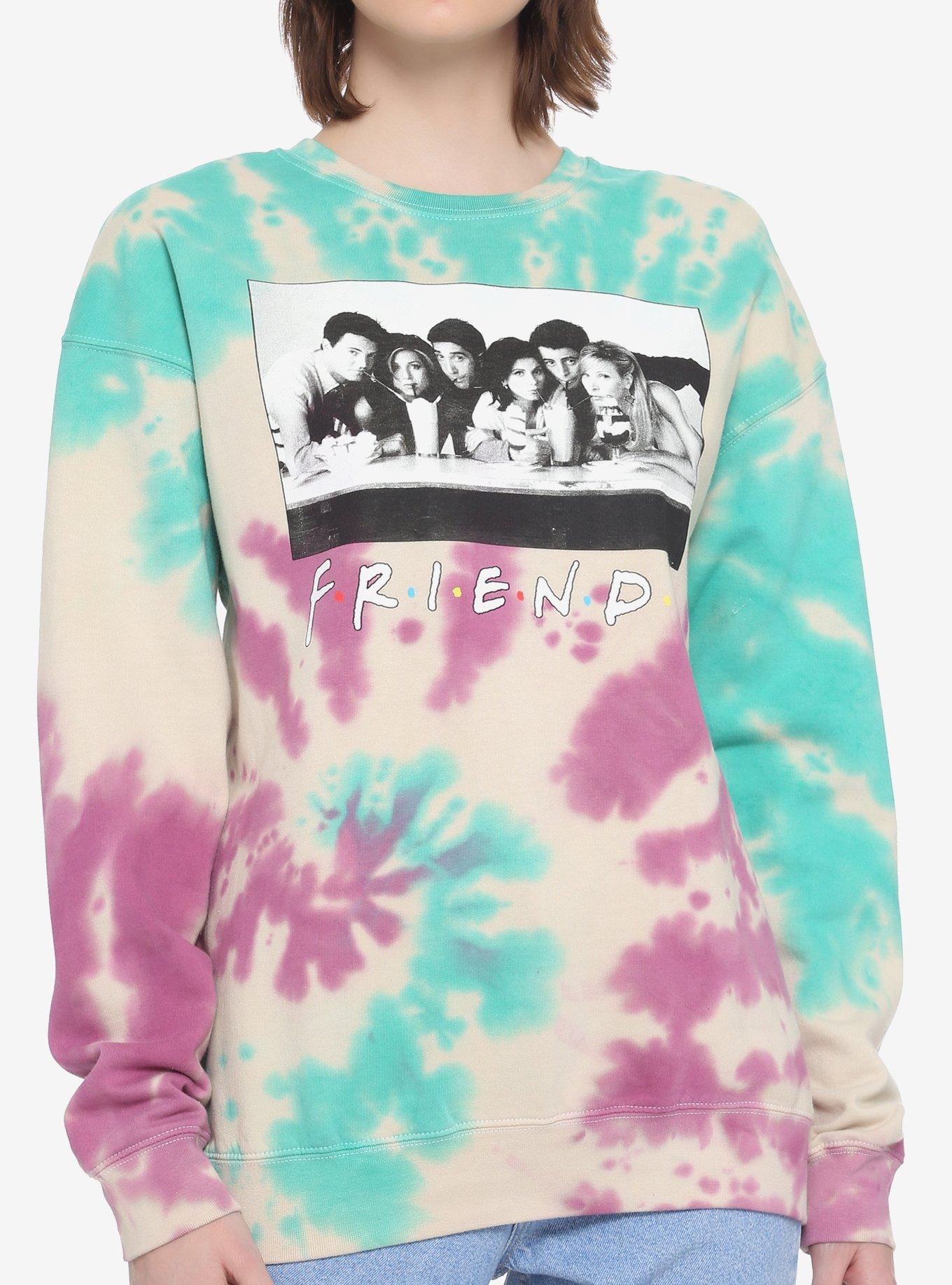 Friends Black & White Photo Tie-Dye Girls Sweatshirt, MULTI, hi-res