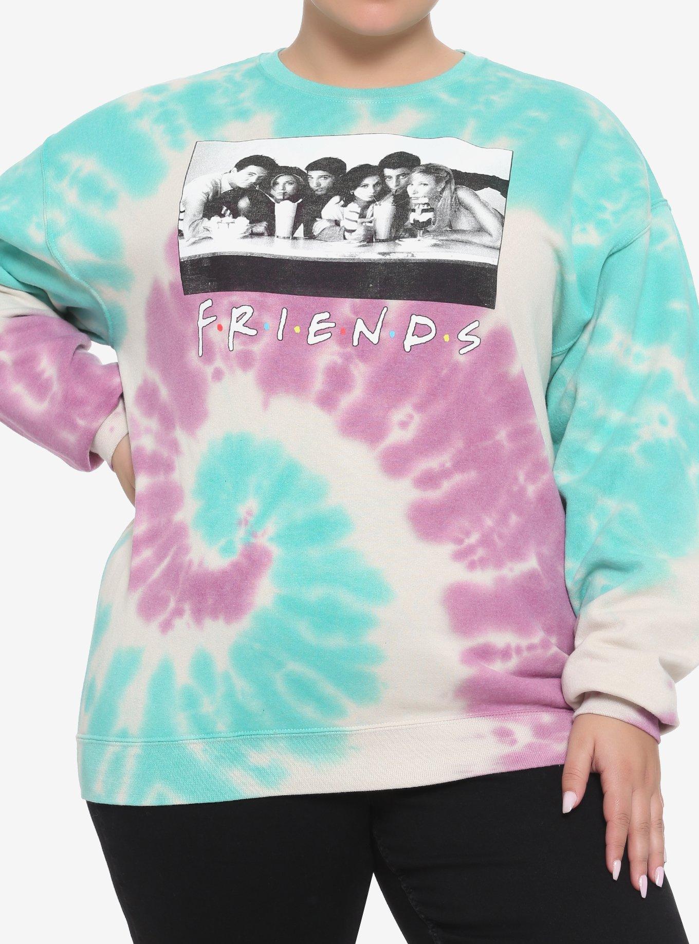 Friends Black & White Photo Tie-Dye Girls Sweatshirt Plus Size, MULTI, hi-res