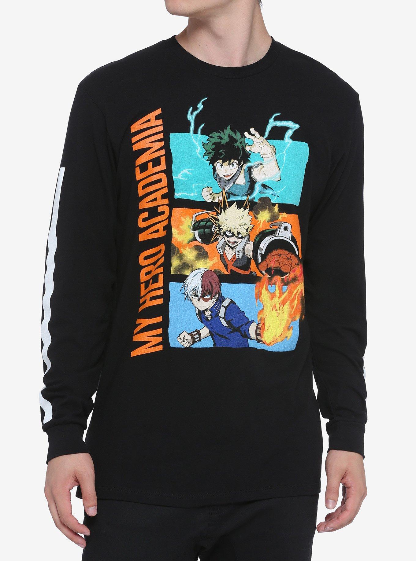 My Hero Academia Hero Trio Hero Panel Long-Sleeve T-Shirt, MULTI, hi-res