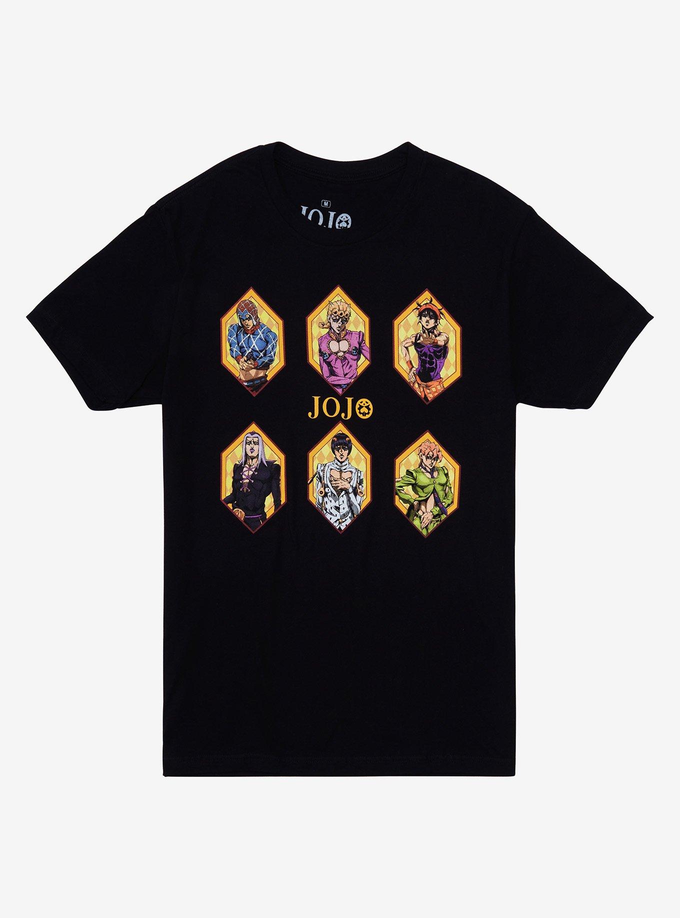 JoJo's Bizarrre Adventure Character Portraits T-Shirt - BoxLunch Exclusive, BLACK, hi-res