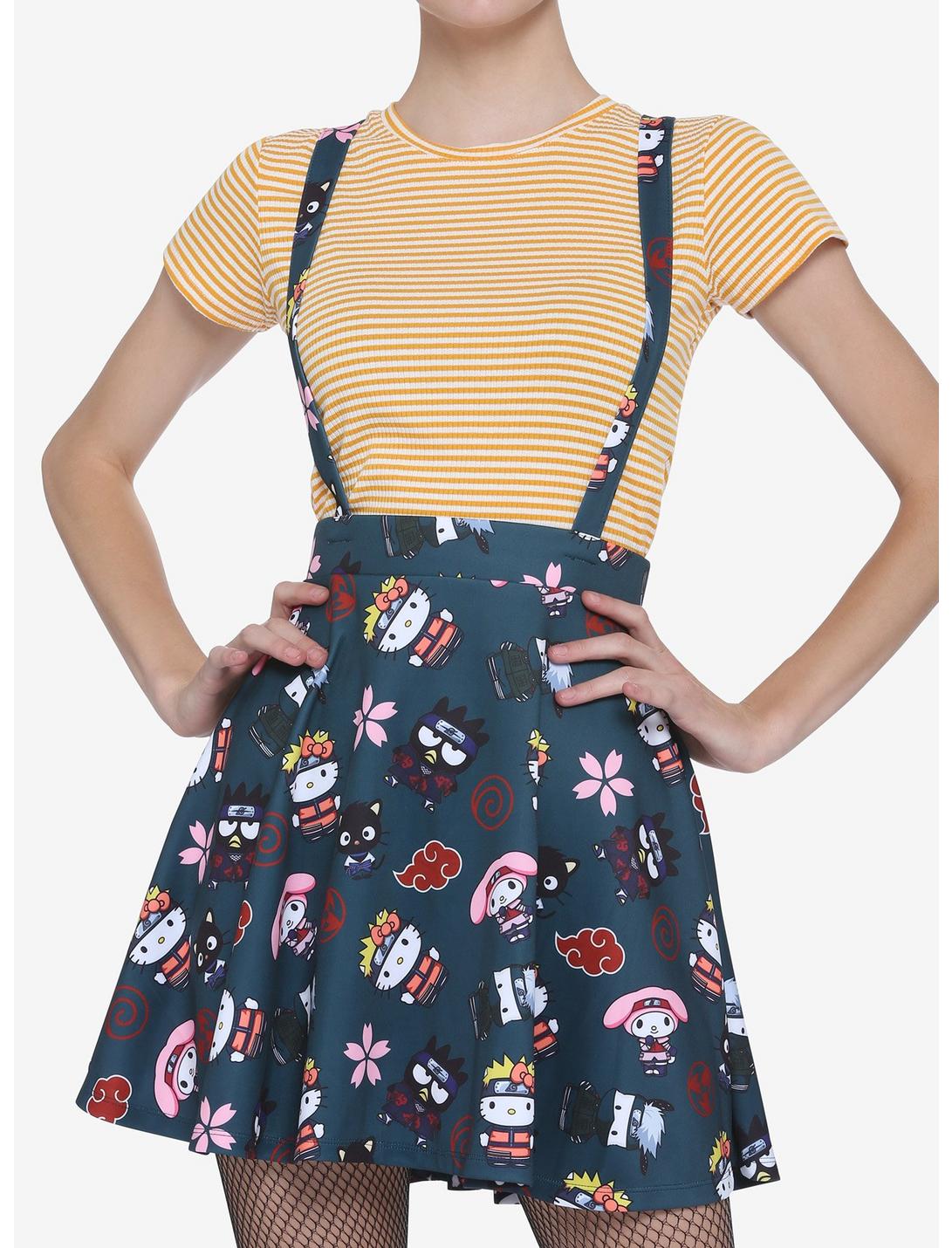 Naruto Shippuden X Hello Kitty And Friends Group Suspender Skirt, BLACK, hi-res