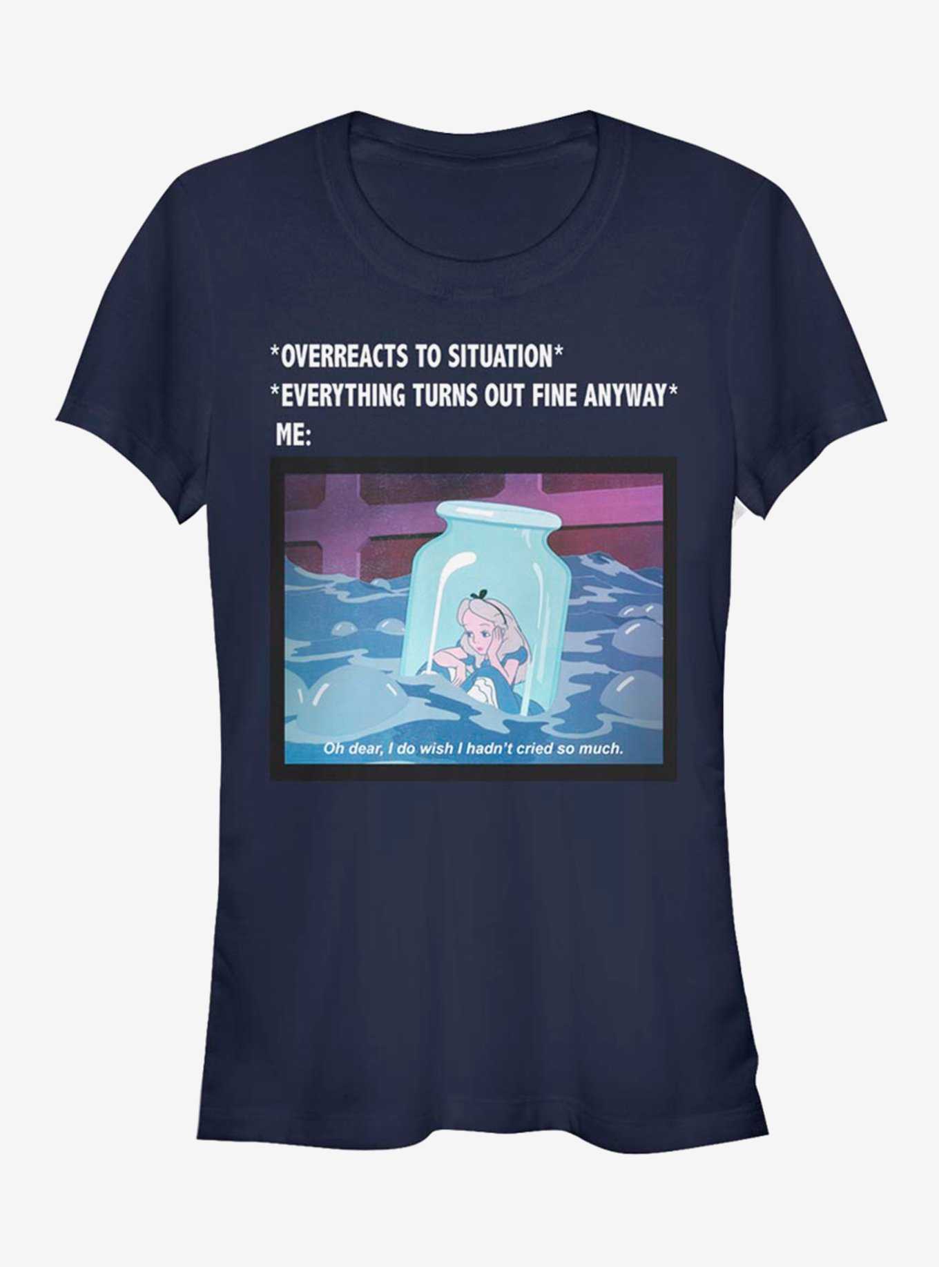 Disney Alice In Wonderland Anxiety Meme Girls T-Shirt, , hi-res