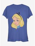 Disney Alice In Wonderland Big Face Girls T-Shirt, ROYAL, hi-res