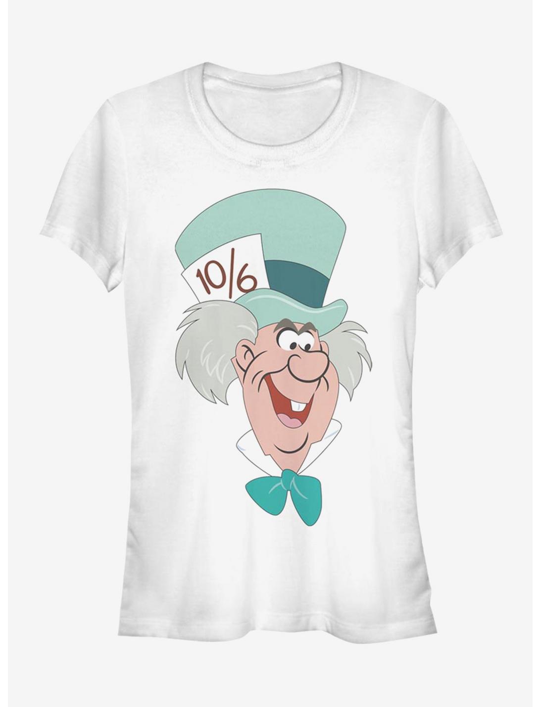 Disney Alice In Wonderland Mad Hatter Big Face Girls T-Shirt, WHITE, hi-res