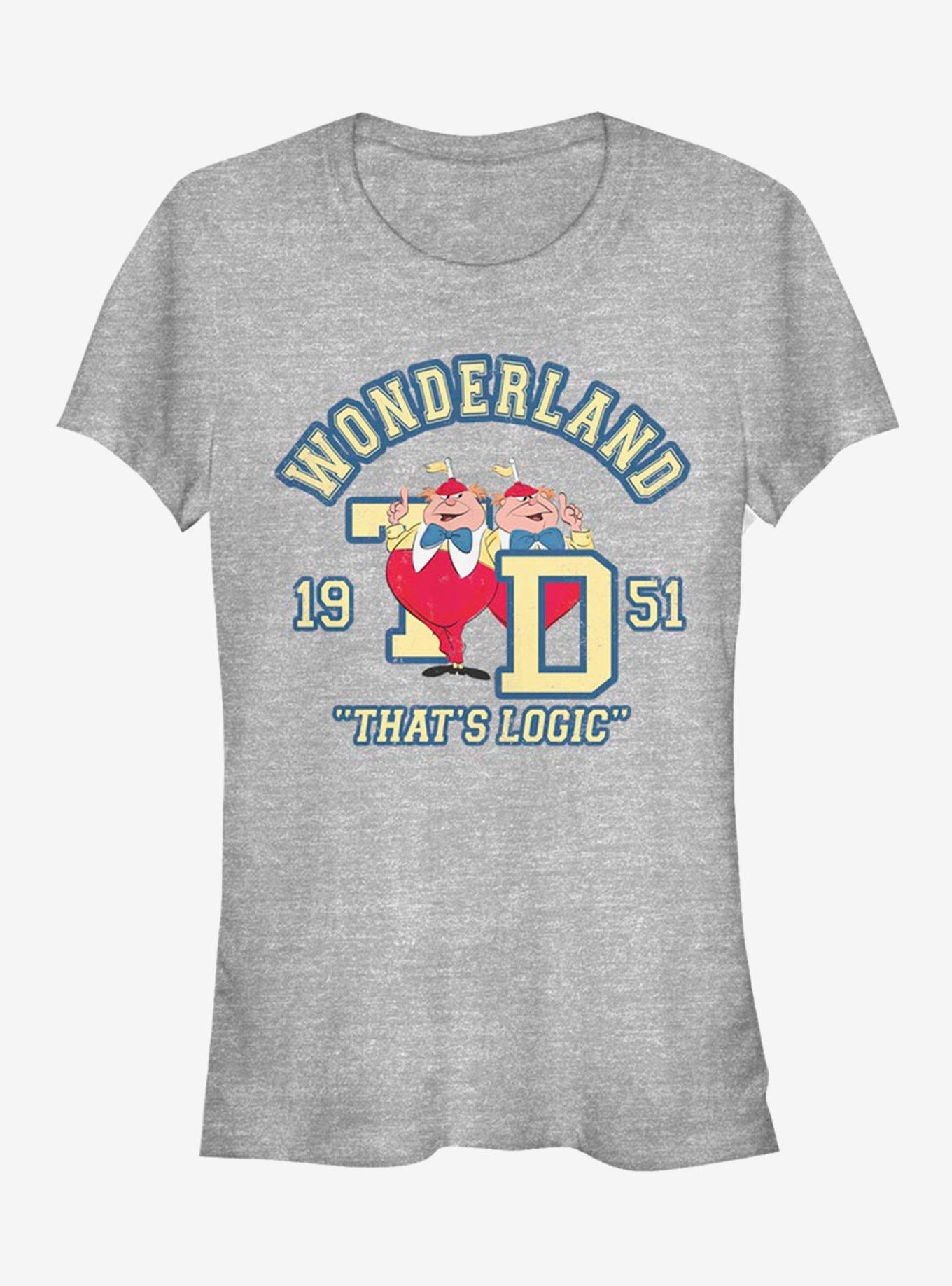 Disney Alice Wonderland Tweedle Collegiate Girls T-Shirt