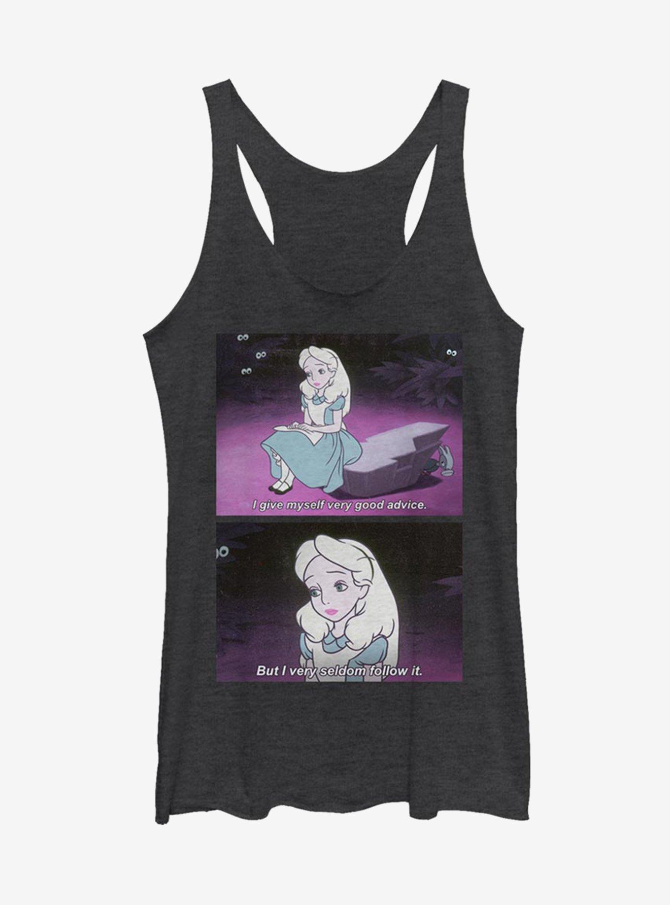 Disney Alice In Wonderland Advice Meme Girls Tank, BLK HTR, hi-res