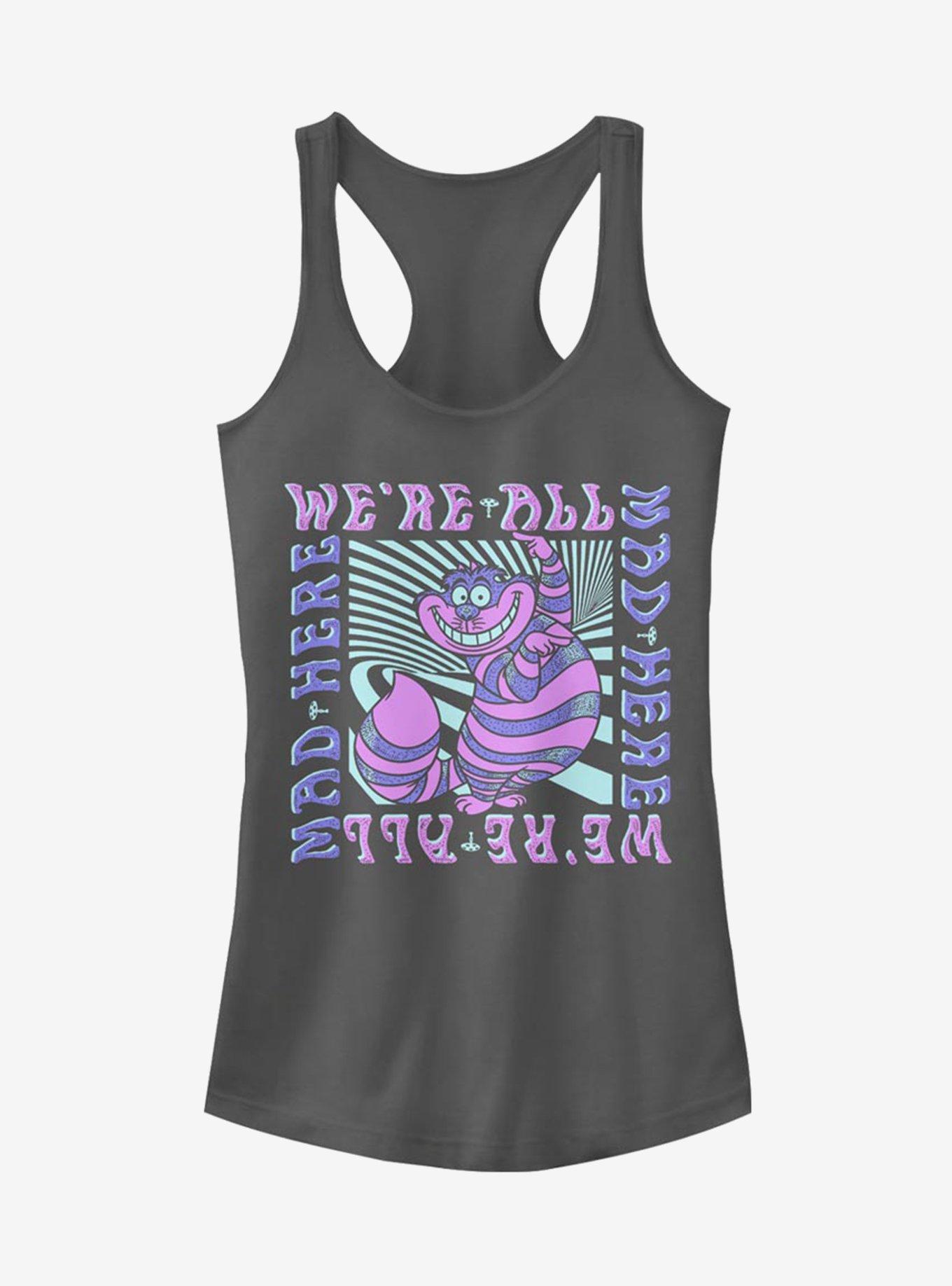 Disney Alice In Wonderland Mad Here Trip Girls Tank, CHARCOAL, hi-res