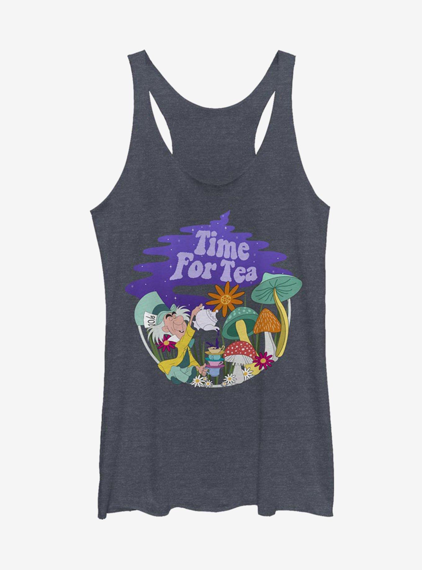 Disney Alice In Wonderland Tea Time Filled Girls Tank, NAVY HTR, hi-res