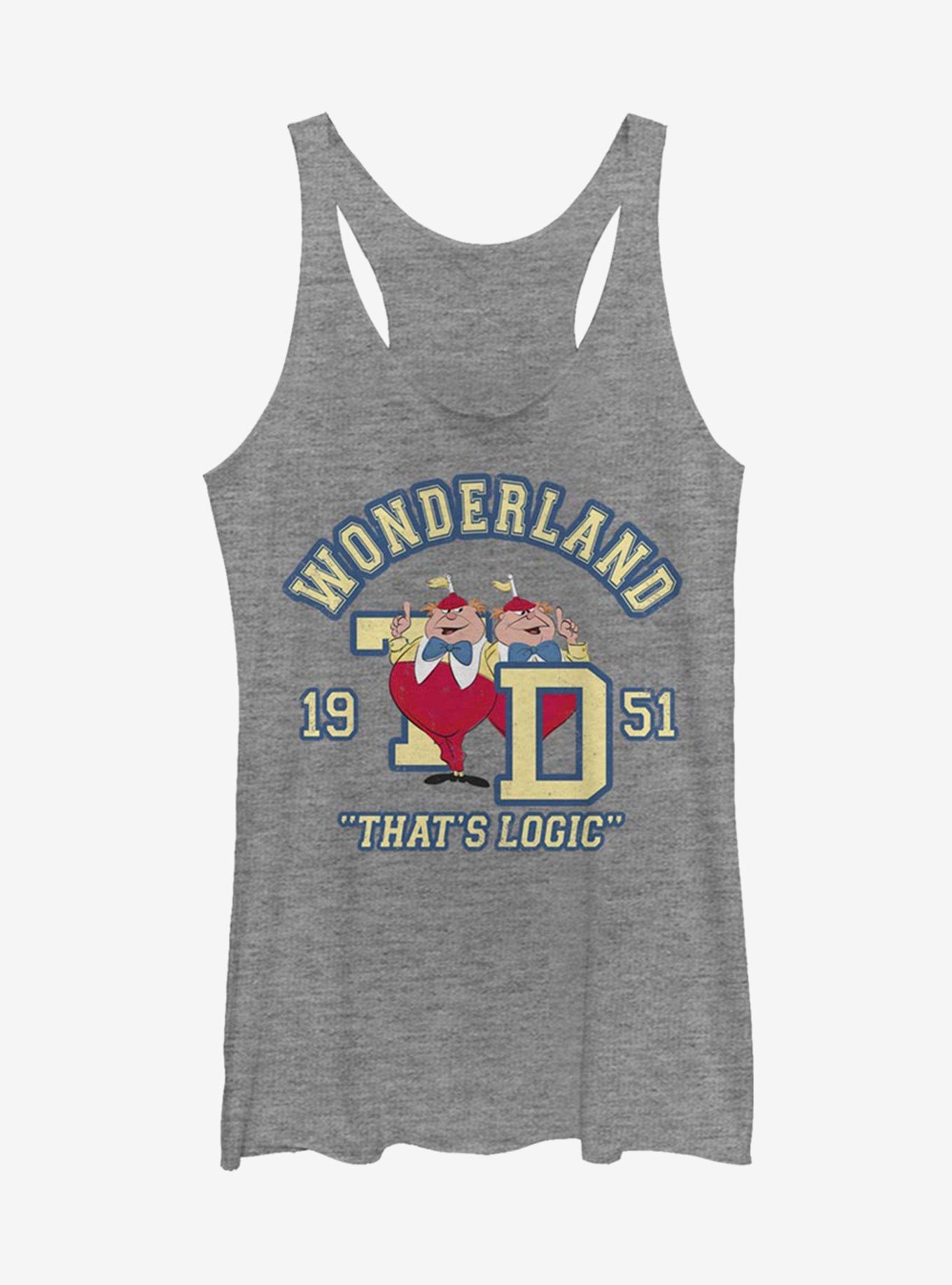 Disney Alice In Wonderland Tweedle Collegiate Girls Tank, GRAY HTR, hi-res