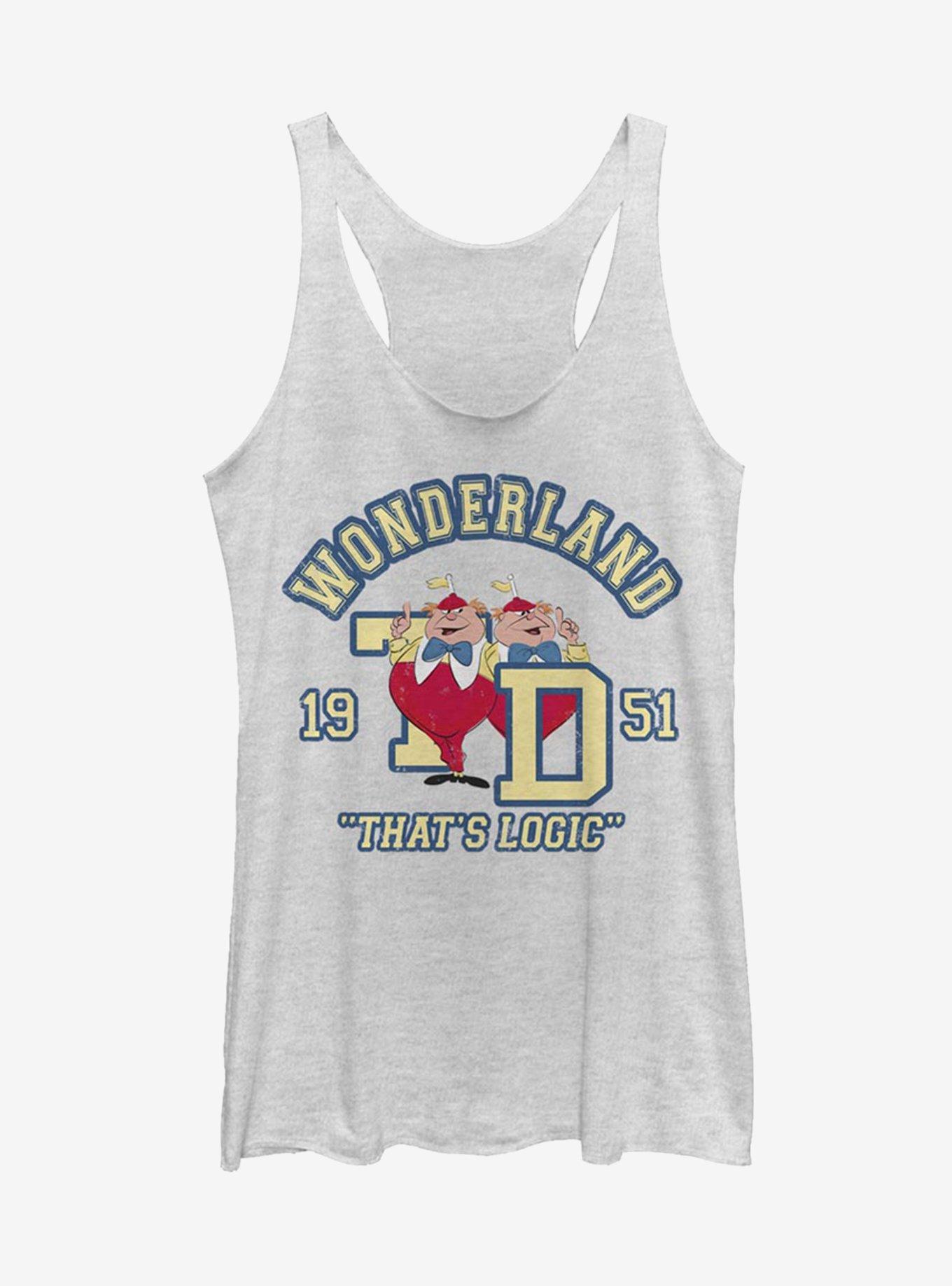 Disney Alice In Wonderland Tweedle Collegiate Girls Tank, WHITE HTR, hi-res