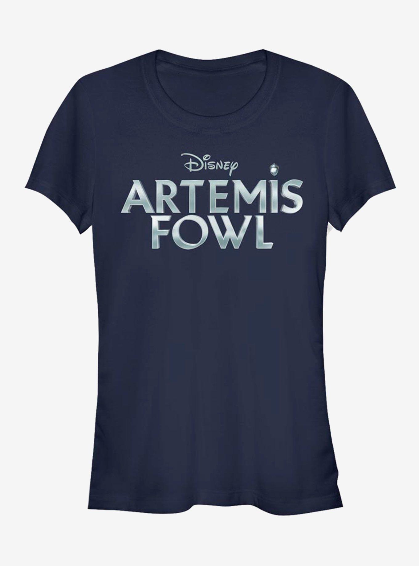 Disney Artemis Fowl Metallic Logo Girls T-Shirt, NAVY, hi-res