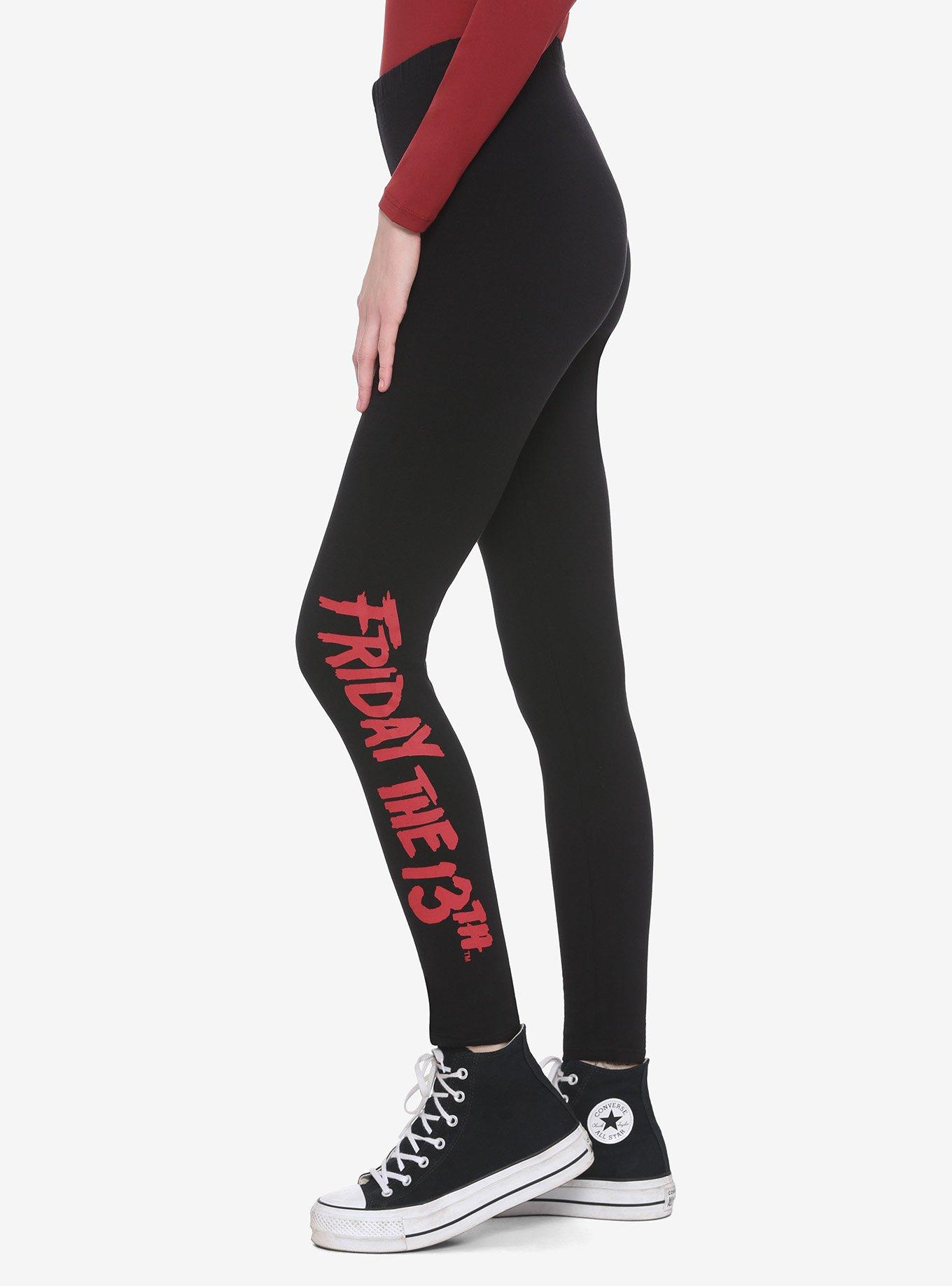 Friday The 13th Black & White Screenshot Leggings, BLACK, hi-res