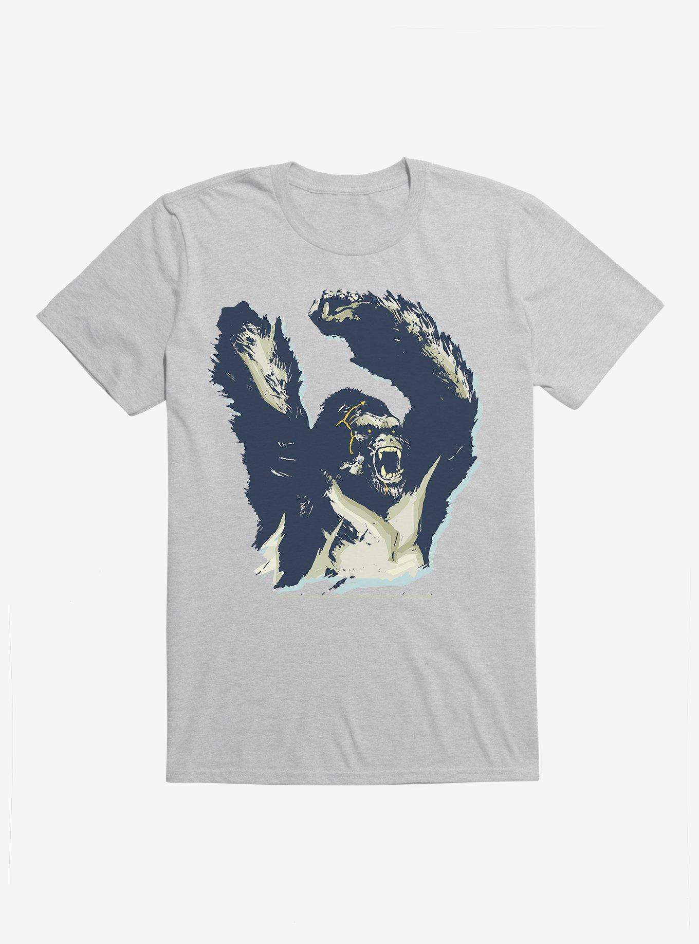 King Kong The King Shaded Outline T-Shirt, HEATHER GREY, hi-res