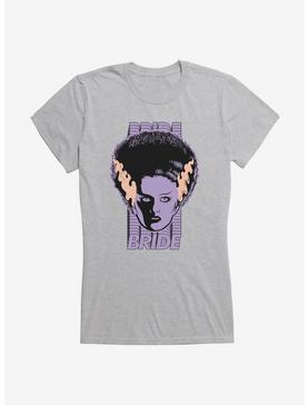 Bride Of Frankenstein Script Stack Girls T-Shirt, HEATHER, hi-res