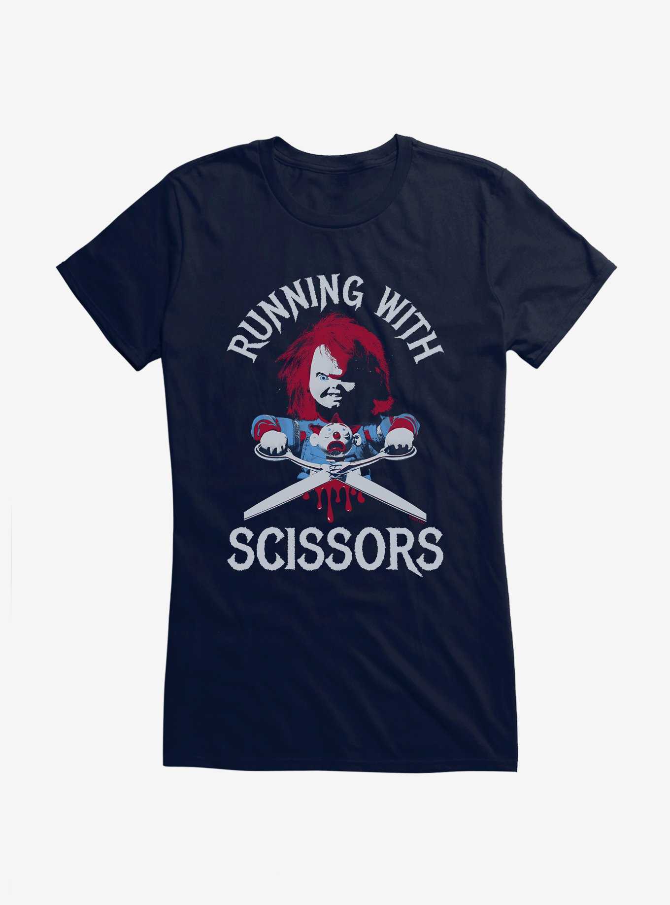 Chucky Running With Scissors Girls T-Shirt, , hi-res