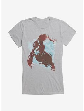 King Kong Attack Shaded Outline Girls T-Shirt, HEATHER, hi-res