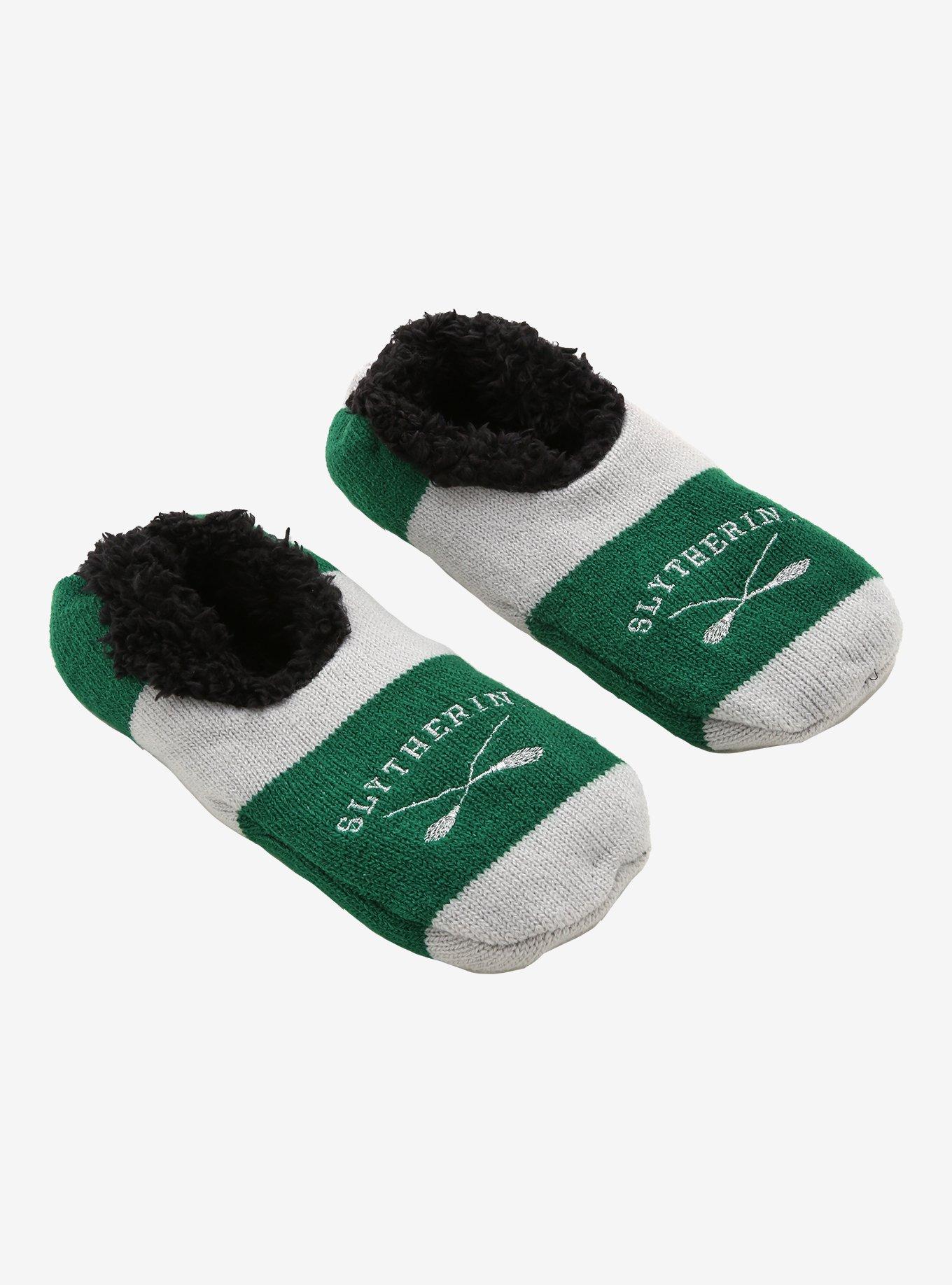 Harry Potter Slytherin Striped Slipper Socks - BoxLunch Exclusive, , hi-res