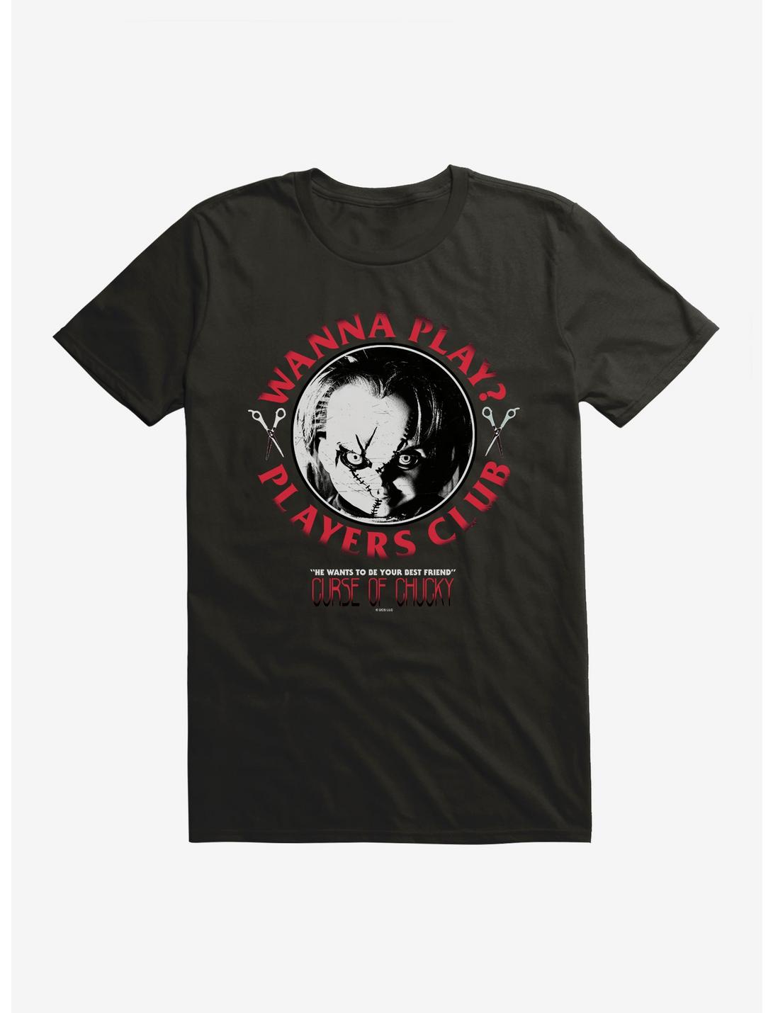 Chucky Wanna Play Players Club T-Shirt, BLACK, hi-res