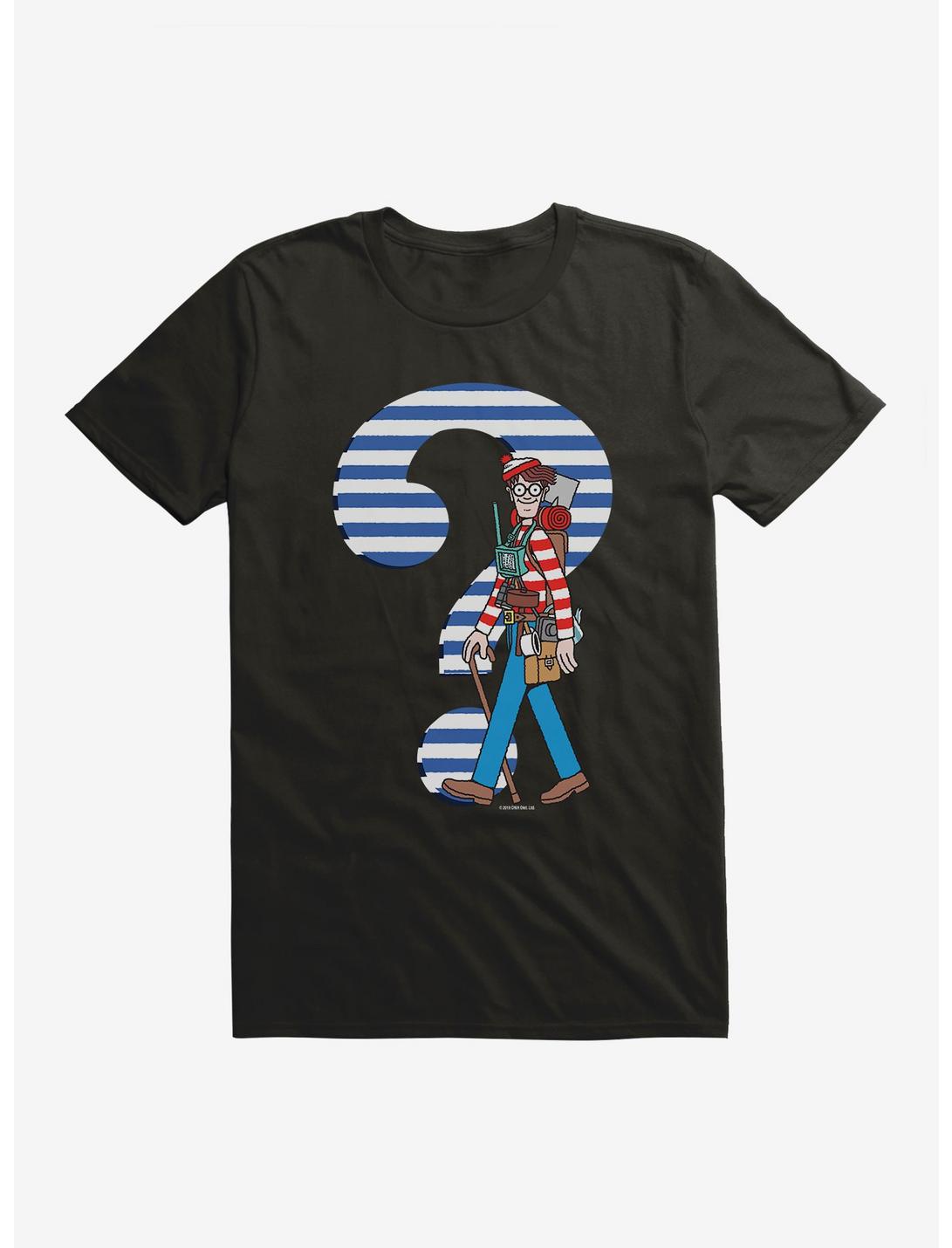 Where's Waldo? Striped Question Mark T-Shirt, BLACK, hi-res