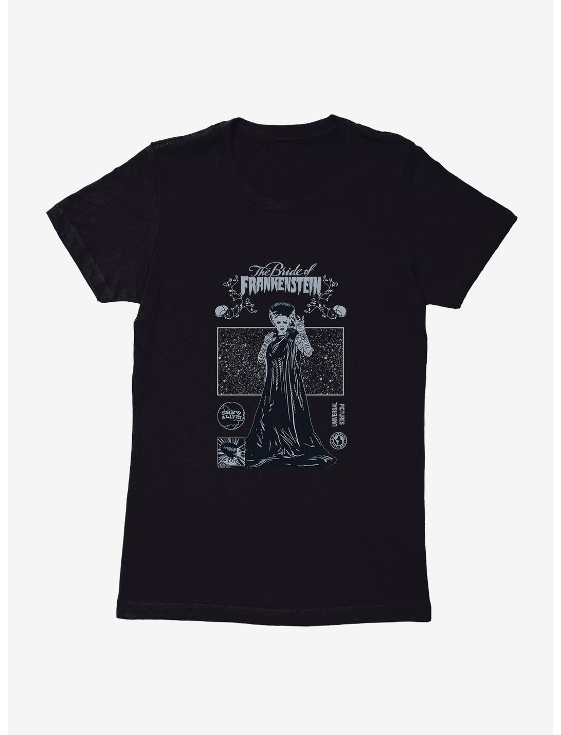 Bride Of Frankenstein Shockingly Terrifying Womens T-Shirt, BLACK, hi-res