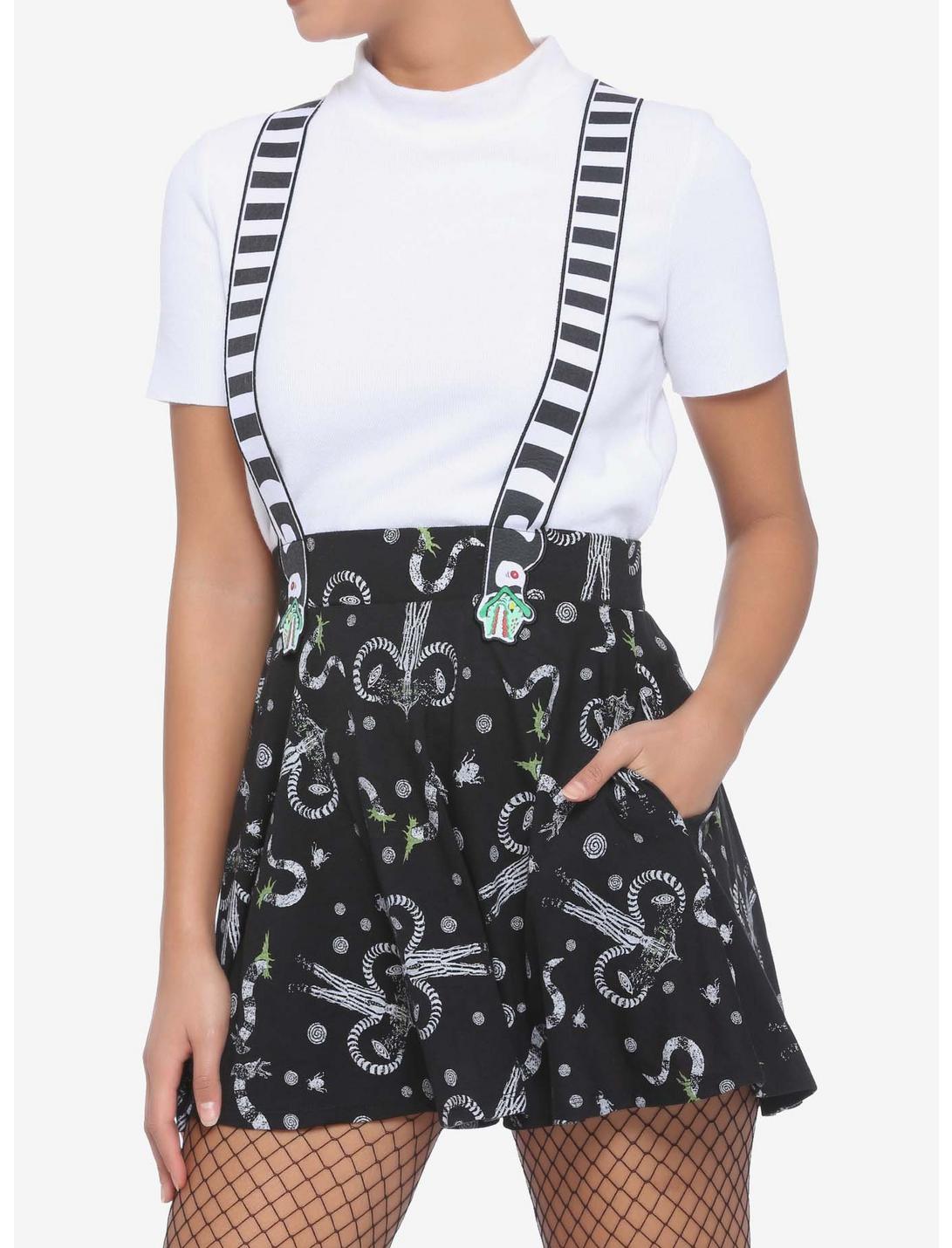 Beetlejuice Sandworm Suspender Skirt, BLACK, hi-res