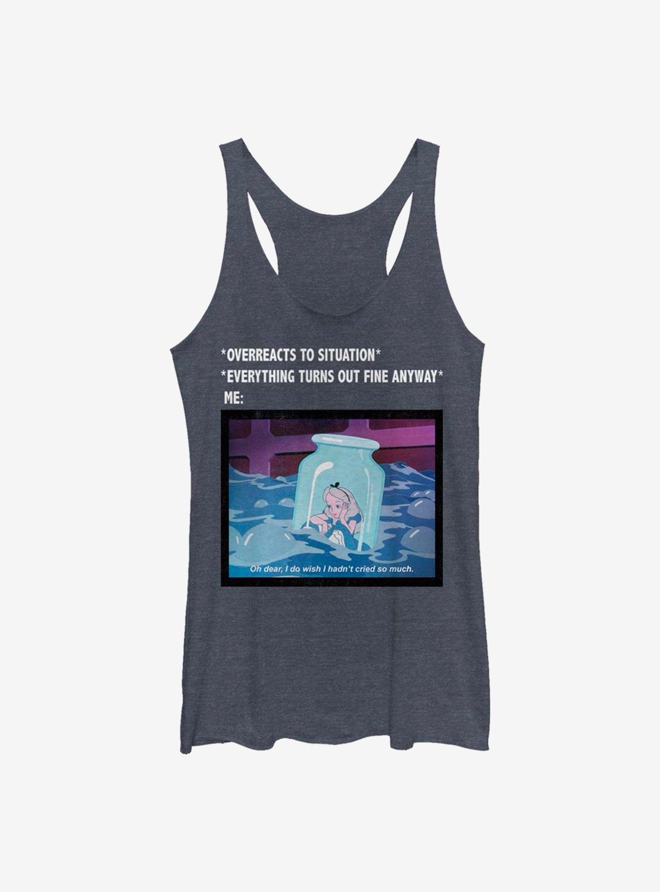 Disney Alice In Wonderland Anxiety Meme Womens Tank Top, NAVY HTR, hi-res