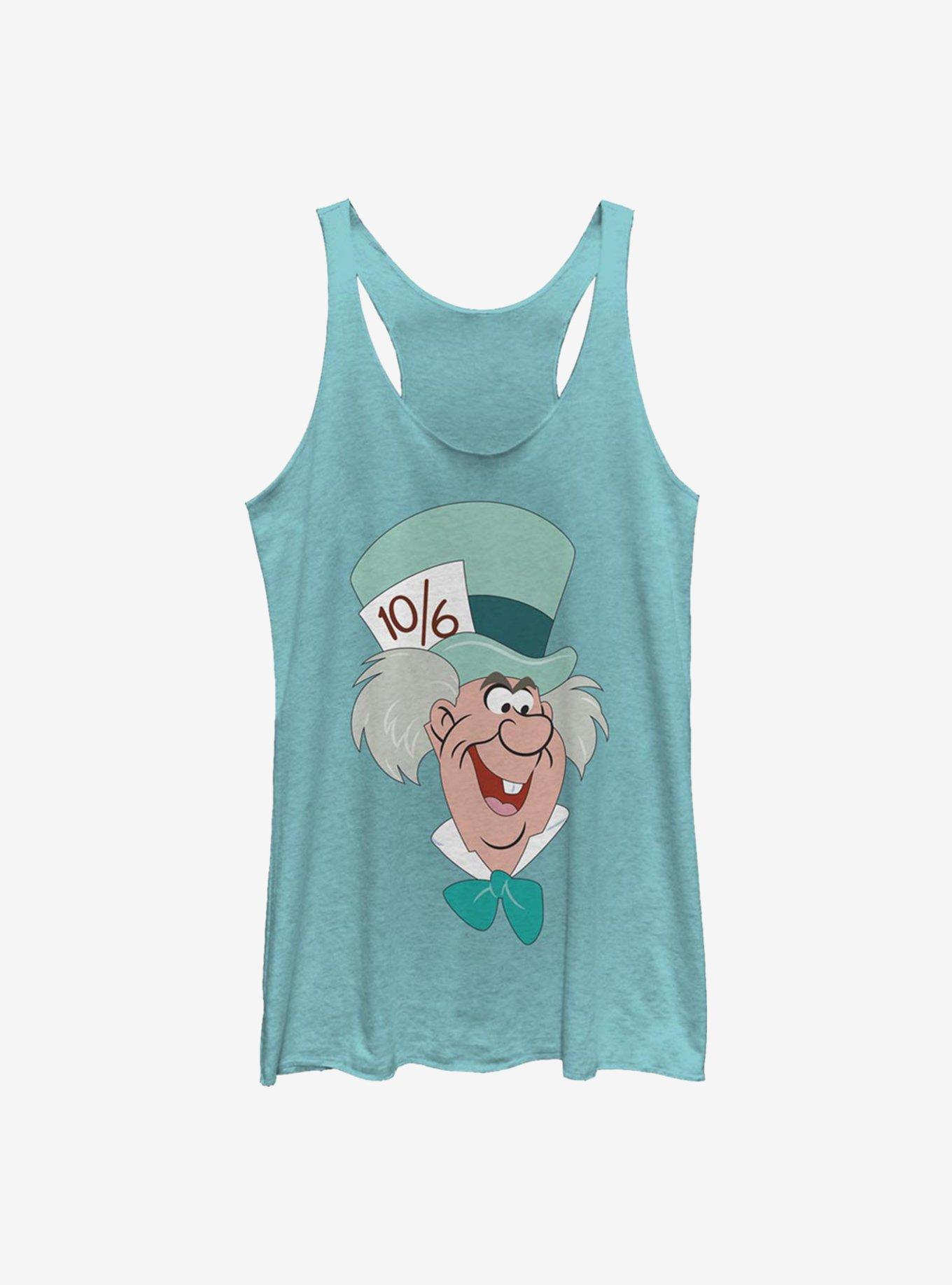 Disney Alice In Wonderland Mad Hatter Big Face Womens Tank Top, , hi-res