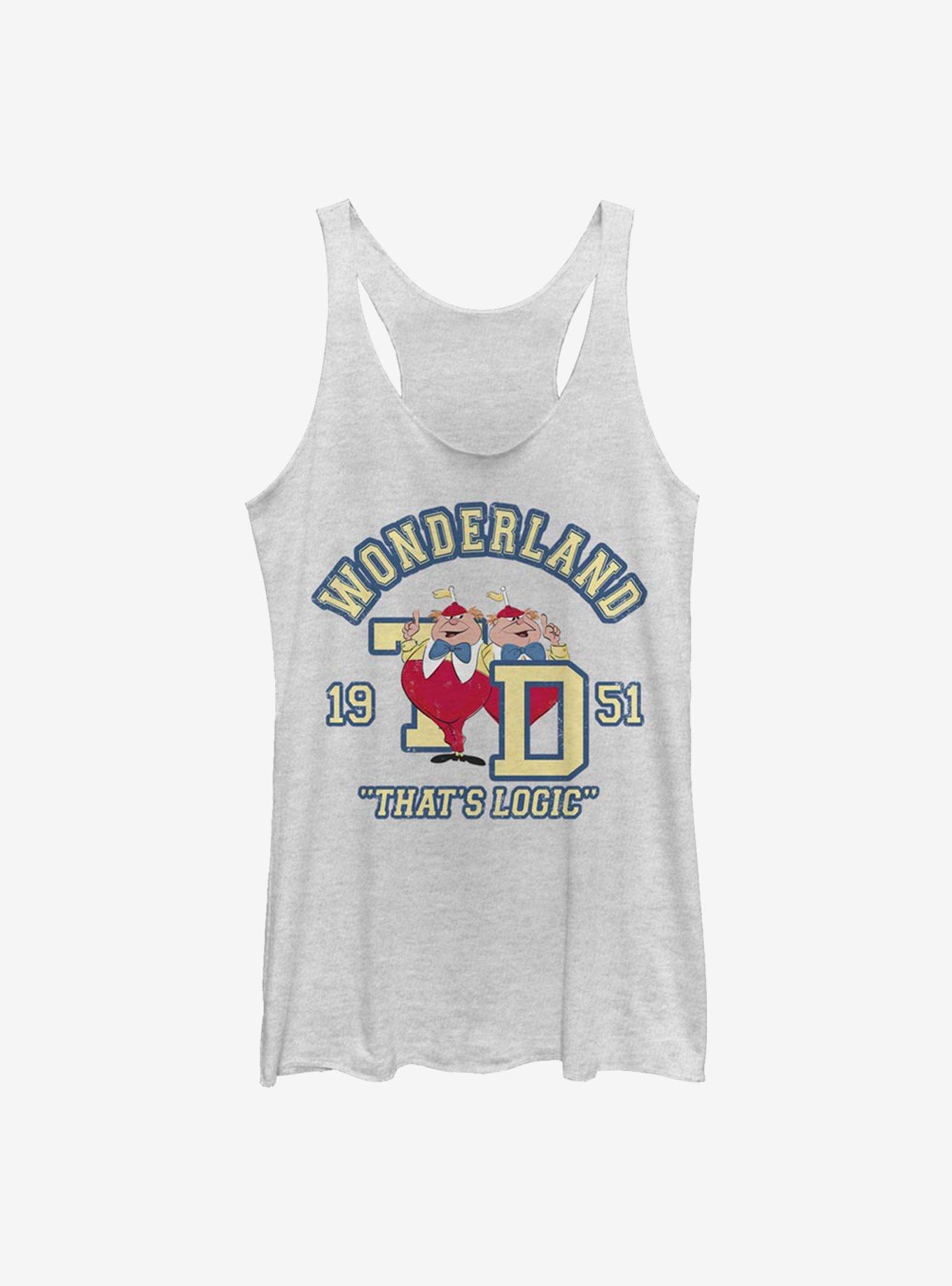 Disney Alice In Wonderland Tweedle Collegiate Womens Tank Top, WHITE HTR, hi-res