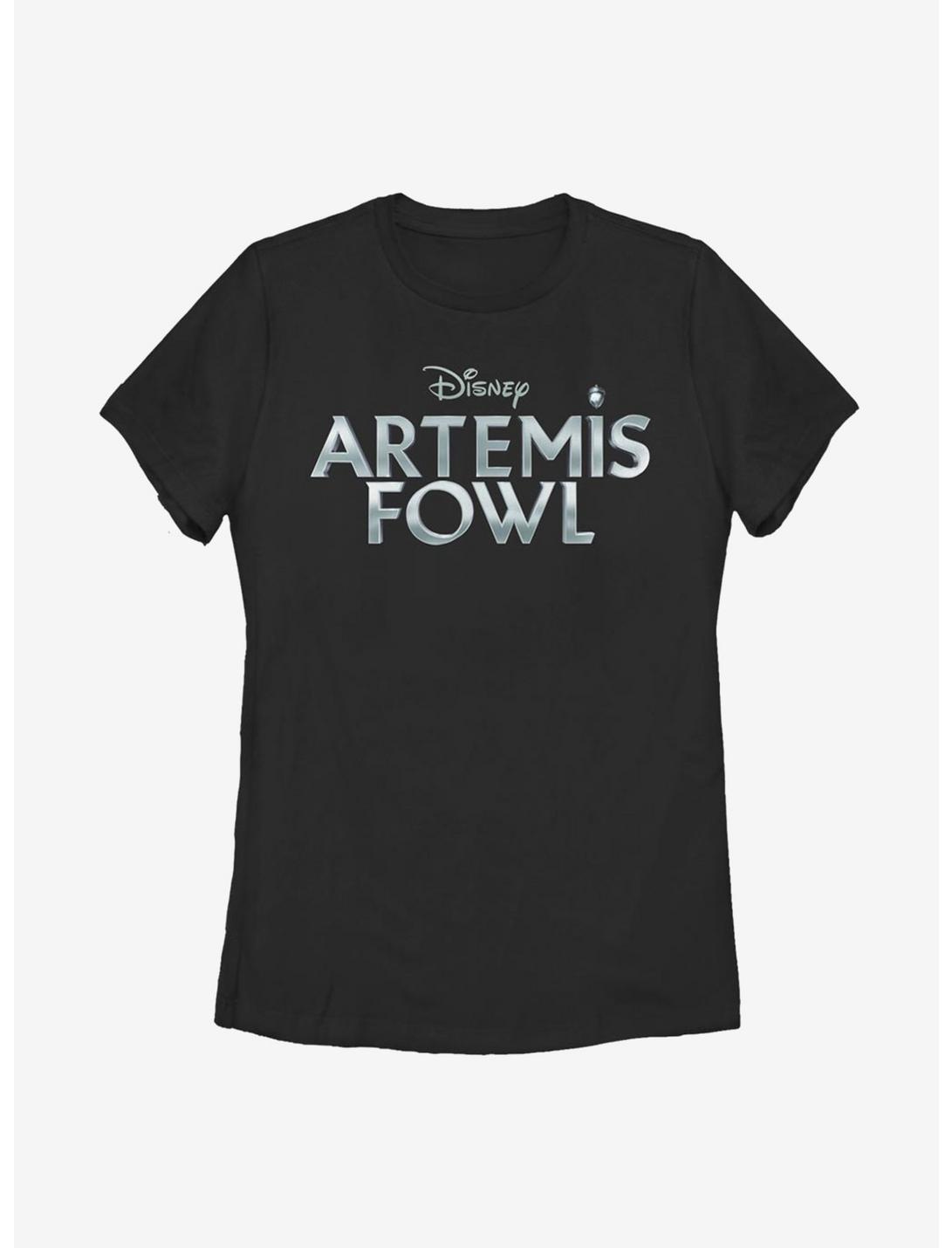 Disney Artemis Fowl Metallic Logo Womens T-Shirt, BLACK, hi-res