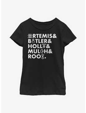Disney Artemis Fowl Gnomish Name Stack Youth Girls T-Shirt, , hi-res