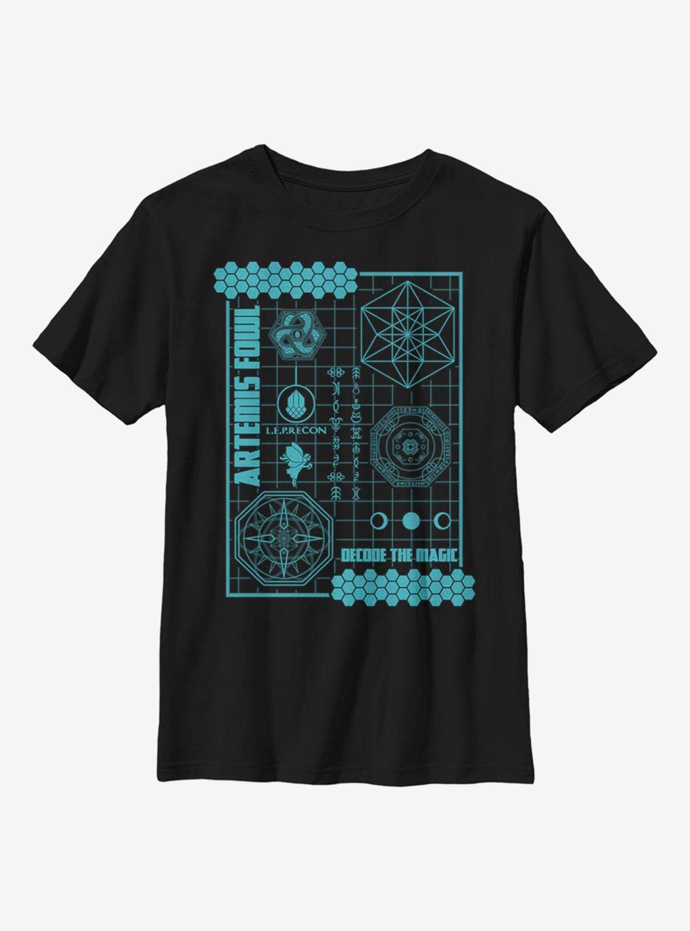 Disney Artemis Fowl Schematic Youth T-Shirt, BLACK, hi-res