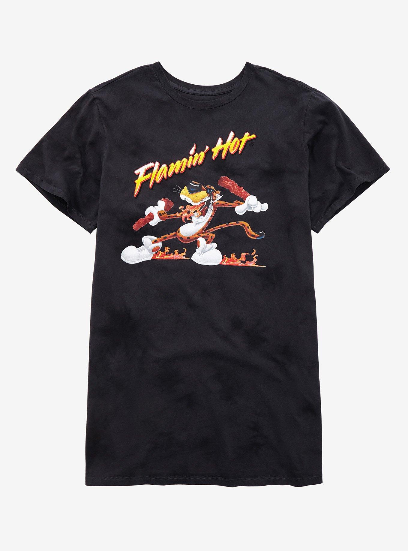 Cheetos Flamin' Hot Tie-Dye T-Shirt Dress Plus Size, TIE DYE - GREY, hi-res