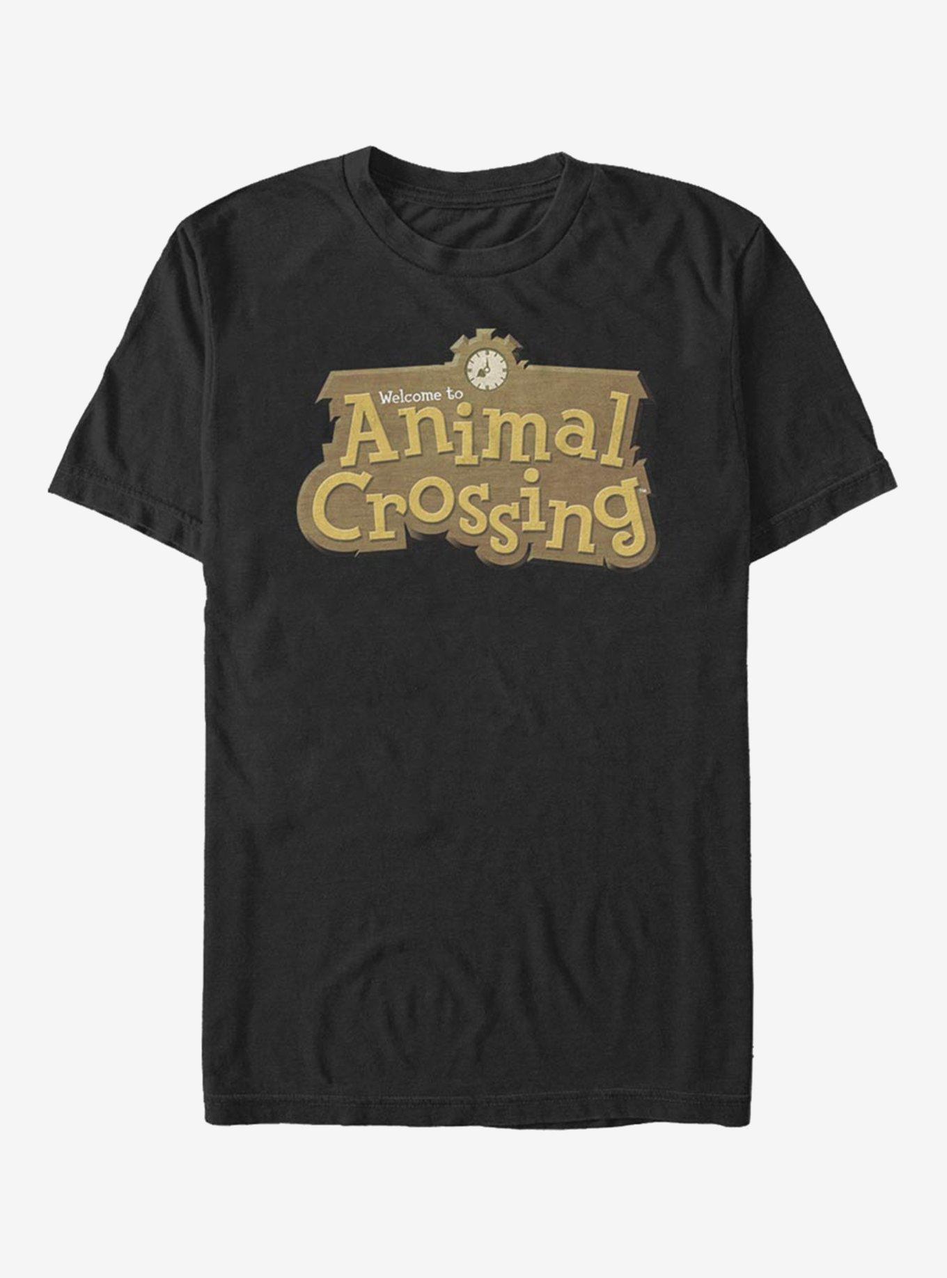 Extra Soft Nintendo Animal Crossing Animal Crossing Logo T-Shirt, BLACK, hi-res
