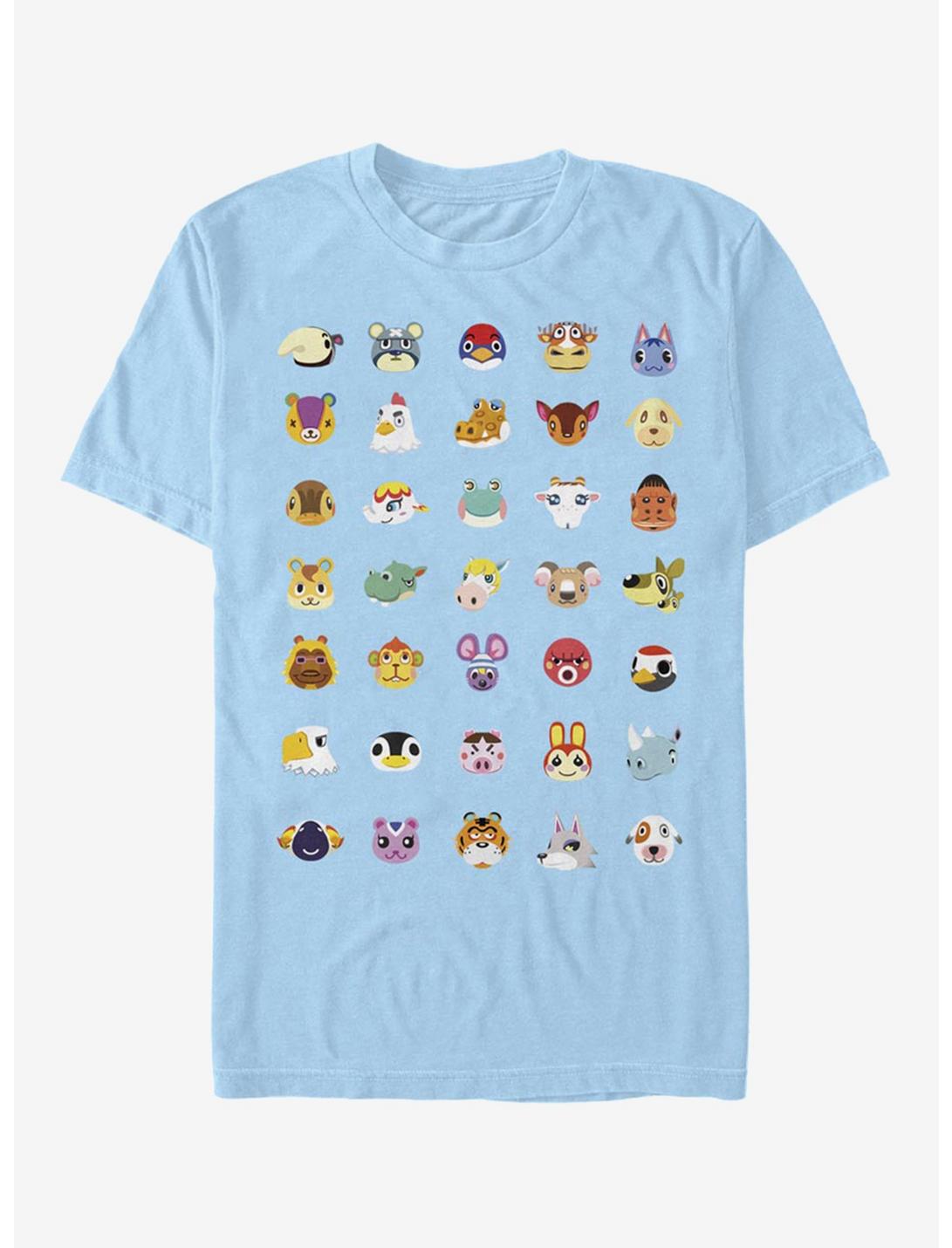 Extra Soft Nintendo Animal Crossing Character Heads T-Shirt, LT BLUE, hi-res