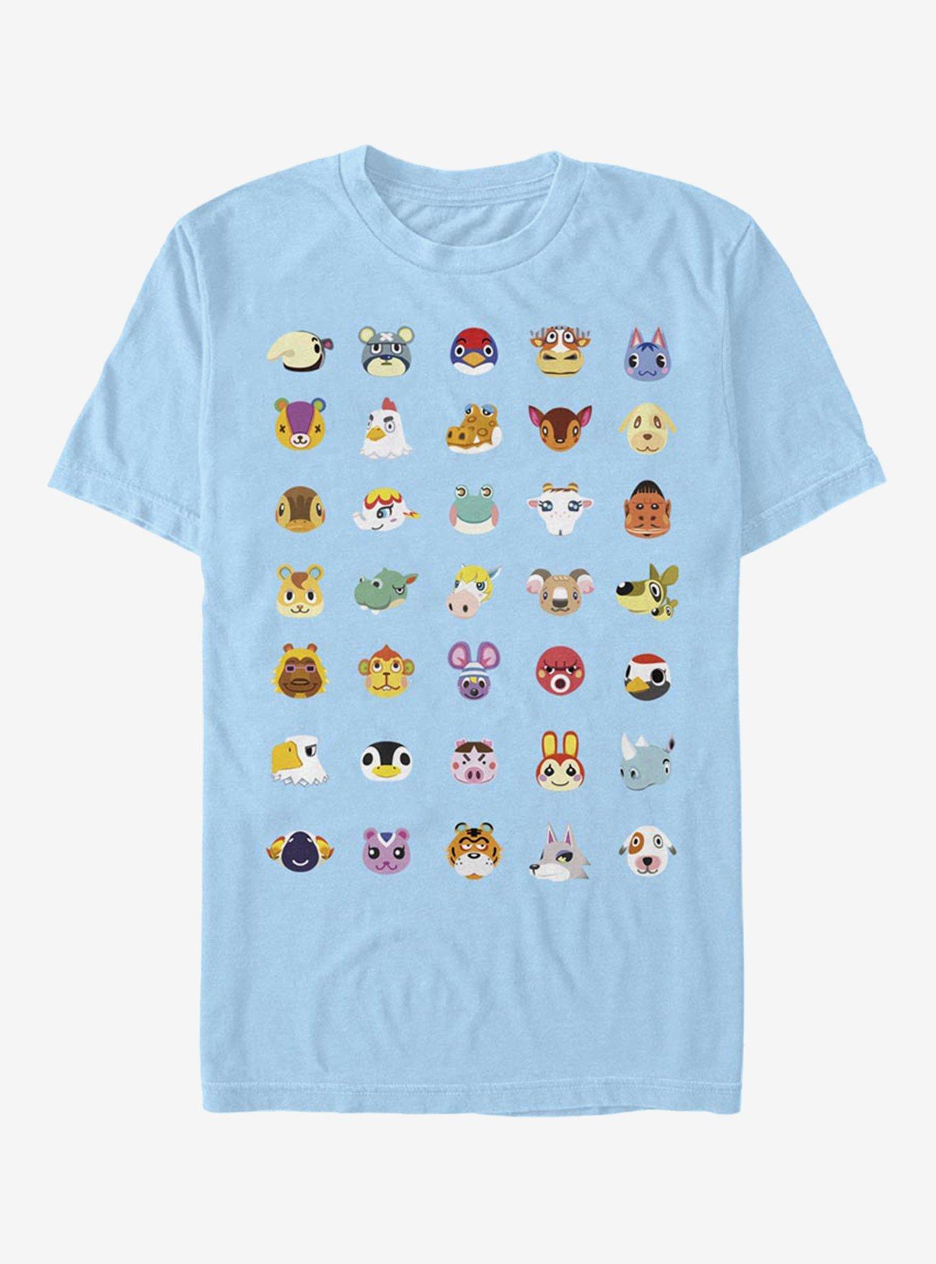 Extra Soft Nintendo Animal Crossing Character Heads T-Shirt, LT BLUE, hi-res