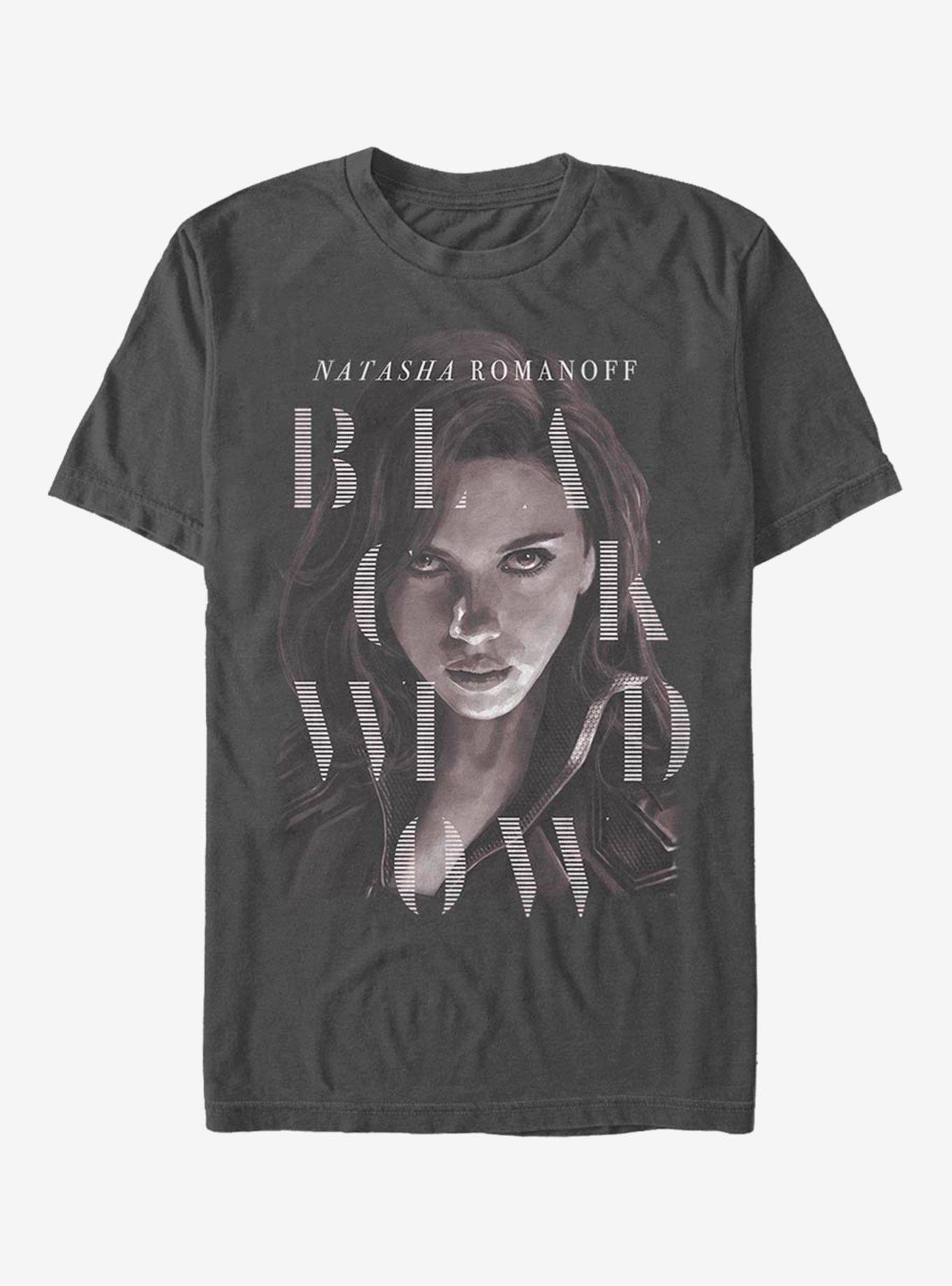 Extra Soft Marvel Black Widow Style Portrait T-Shirt, CHARCOAL, hi-res