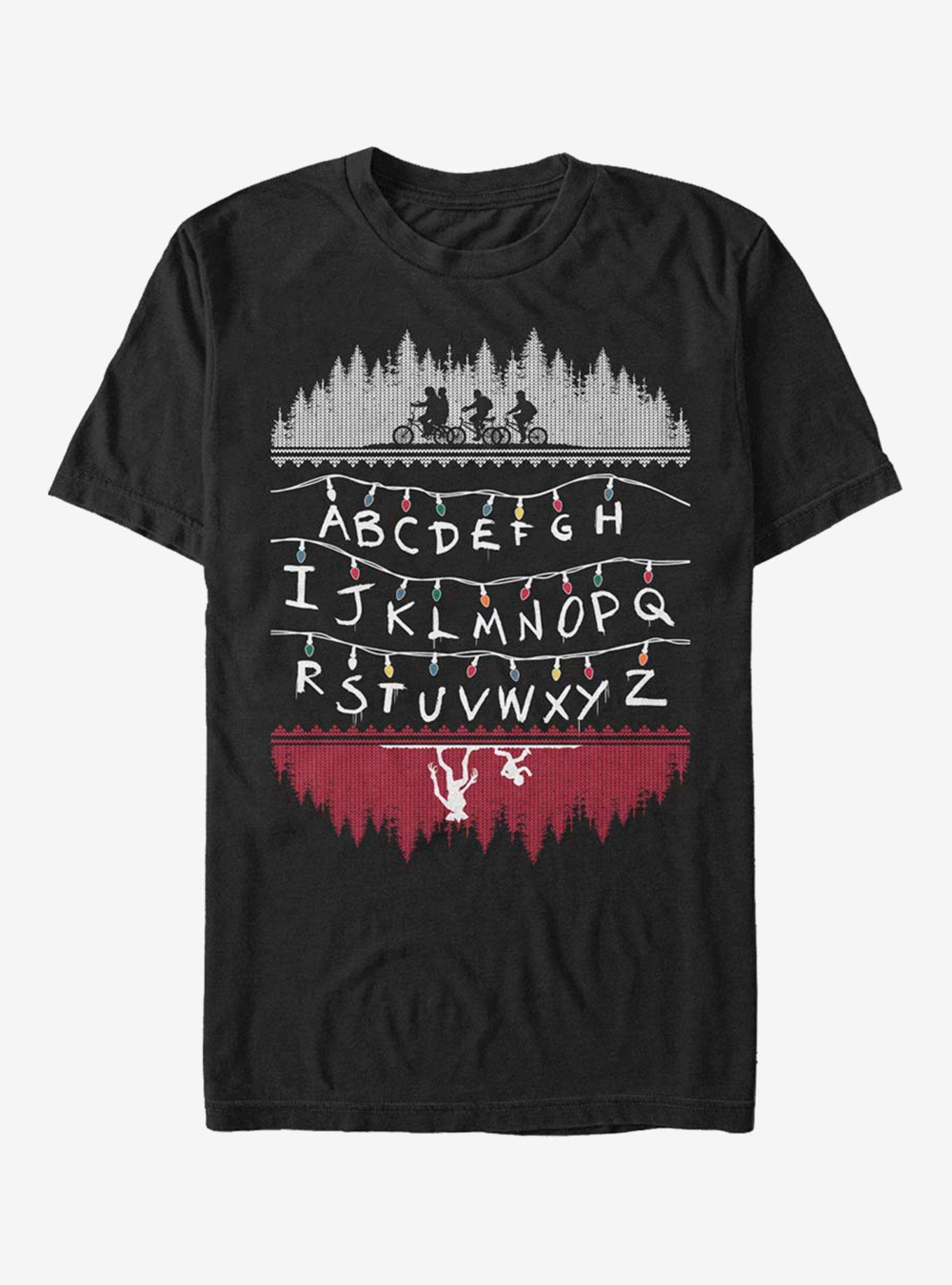 Extra Soft Stranger Things Alphabet Lights T-Shirt, BLACK, hi-res