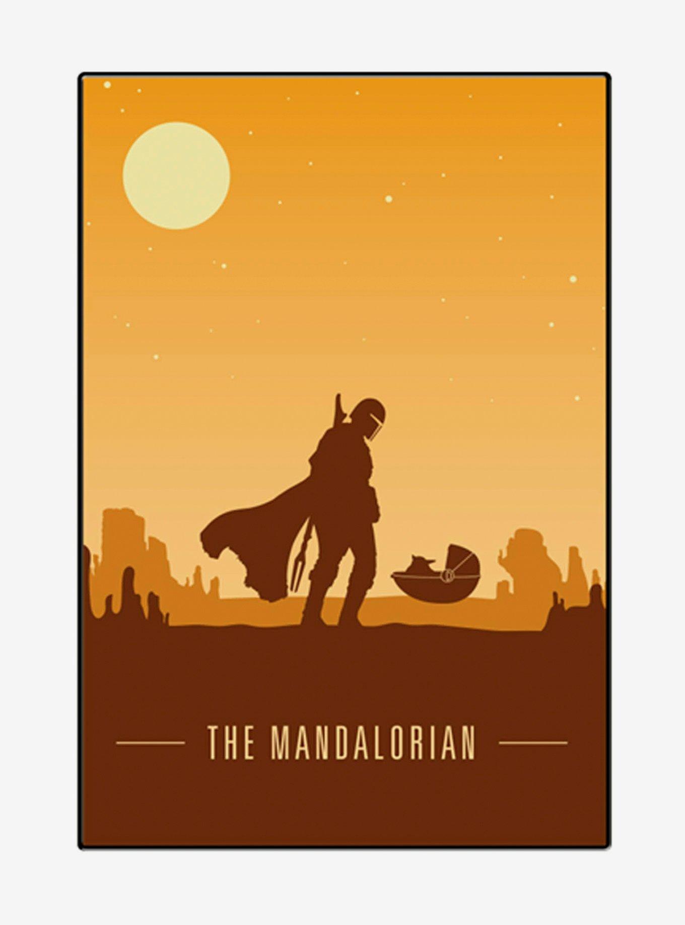 Star Wars The Mandalorian Silhouette Wood Wall Art, , hi-res